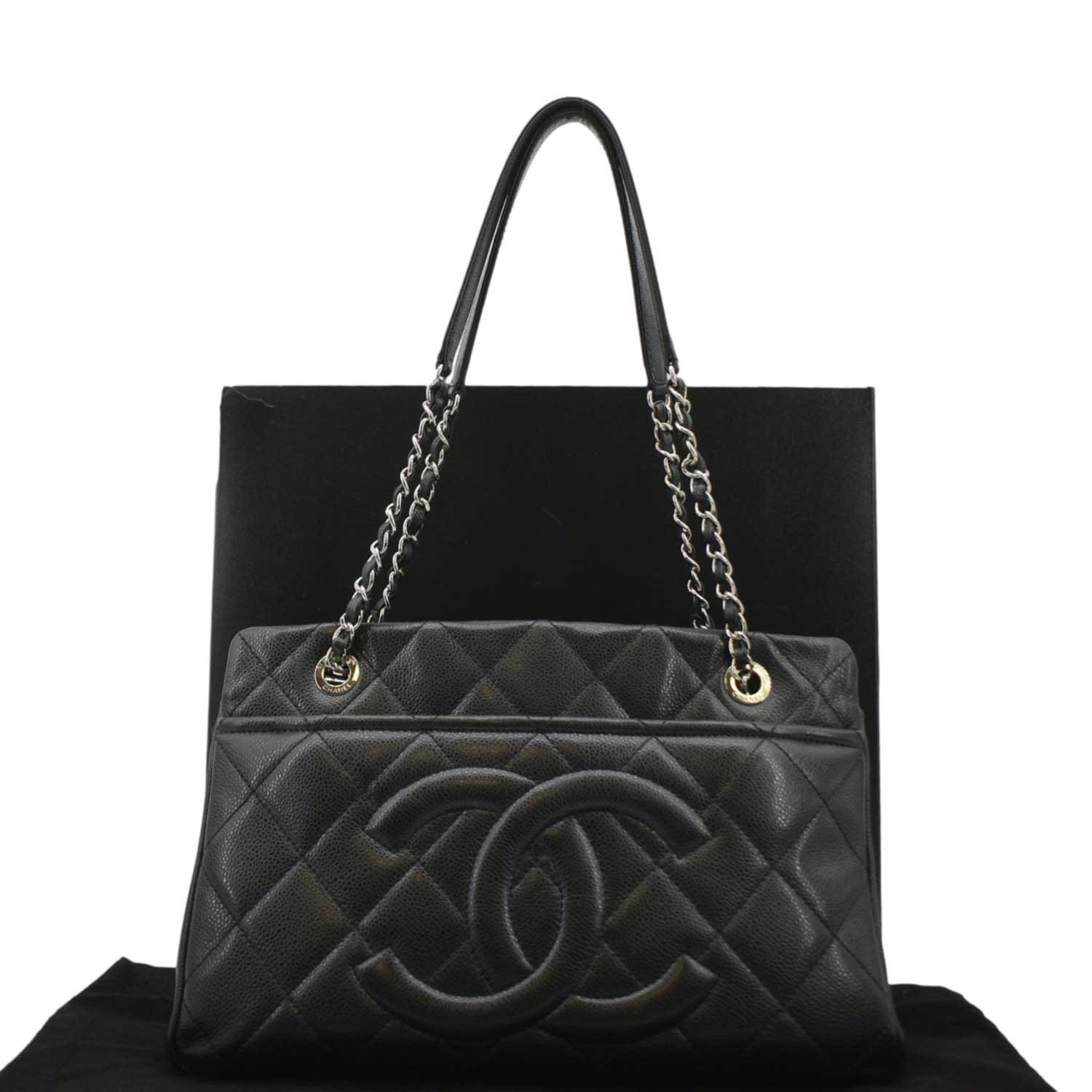 Chanel Timeless CC Soft Quilted Caviar Leather Black Travel Bag Cc Tote