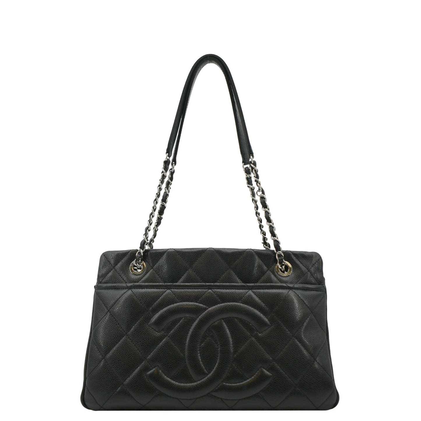 Chanel Timeless CC Soft Quilted Caviar Leather Black Travel Bag Cc Tote