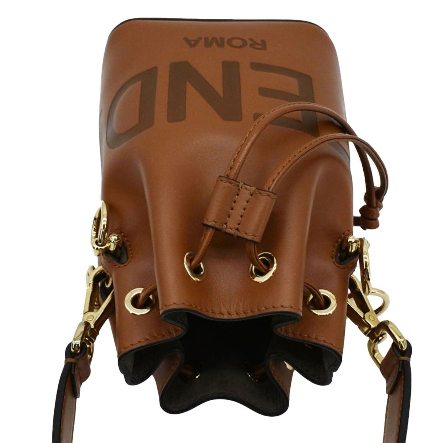 Fendi Mon Tresor Hobo Bag Leather Brown Bucket Bucket Bag