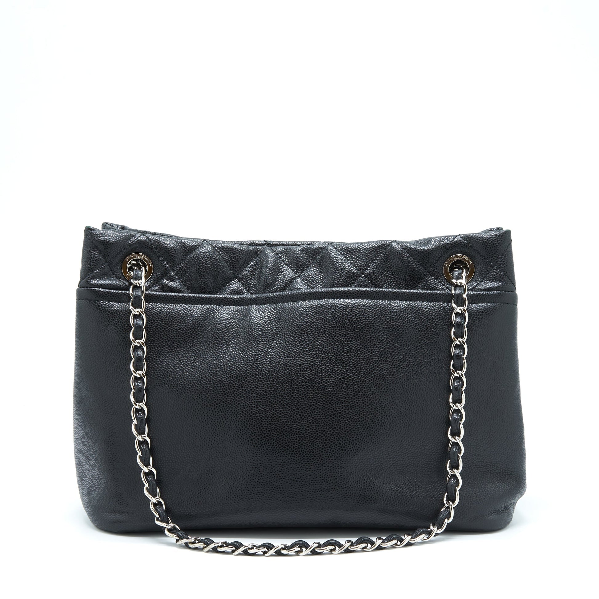 Chanel Timeless Soft Shopper Caviar SHW Black Tote Bag