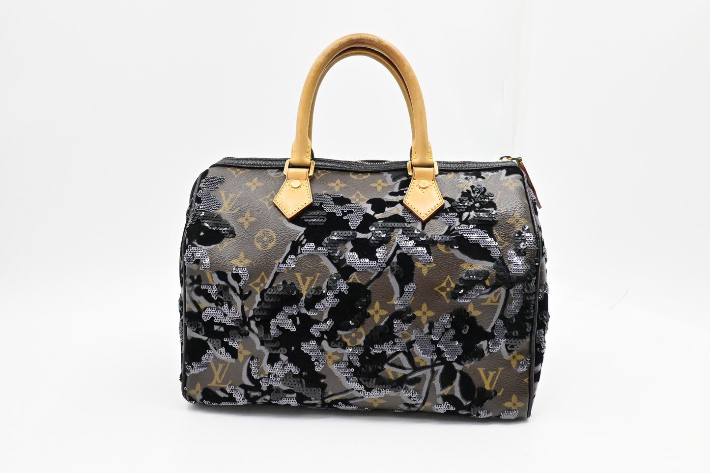 Louis Vuitton Speedy 30 Fleur de Jais Monogram Canvas Handbag