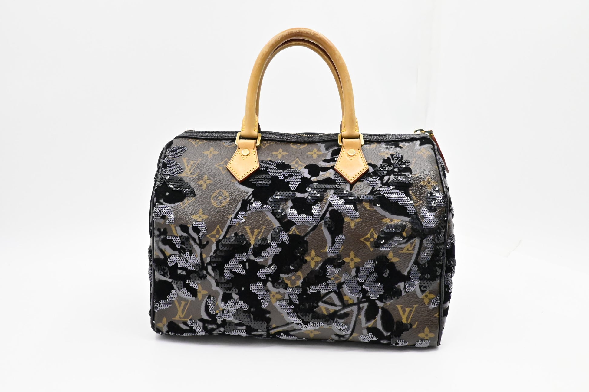 Louis Vuitton Speedy 30 Fleur de Jais Monogram Canvas Handbag