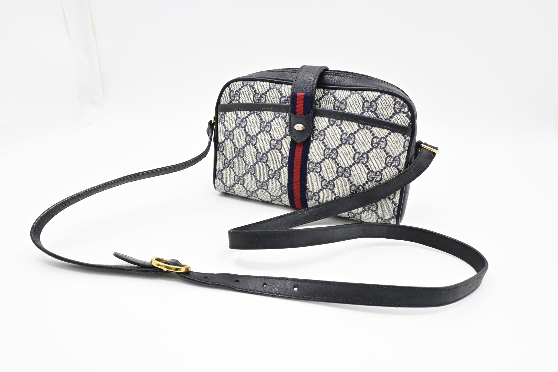 Gucci GG Supreme Canvas Blue Small Crossbody Bag