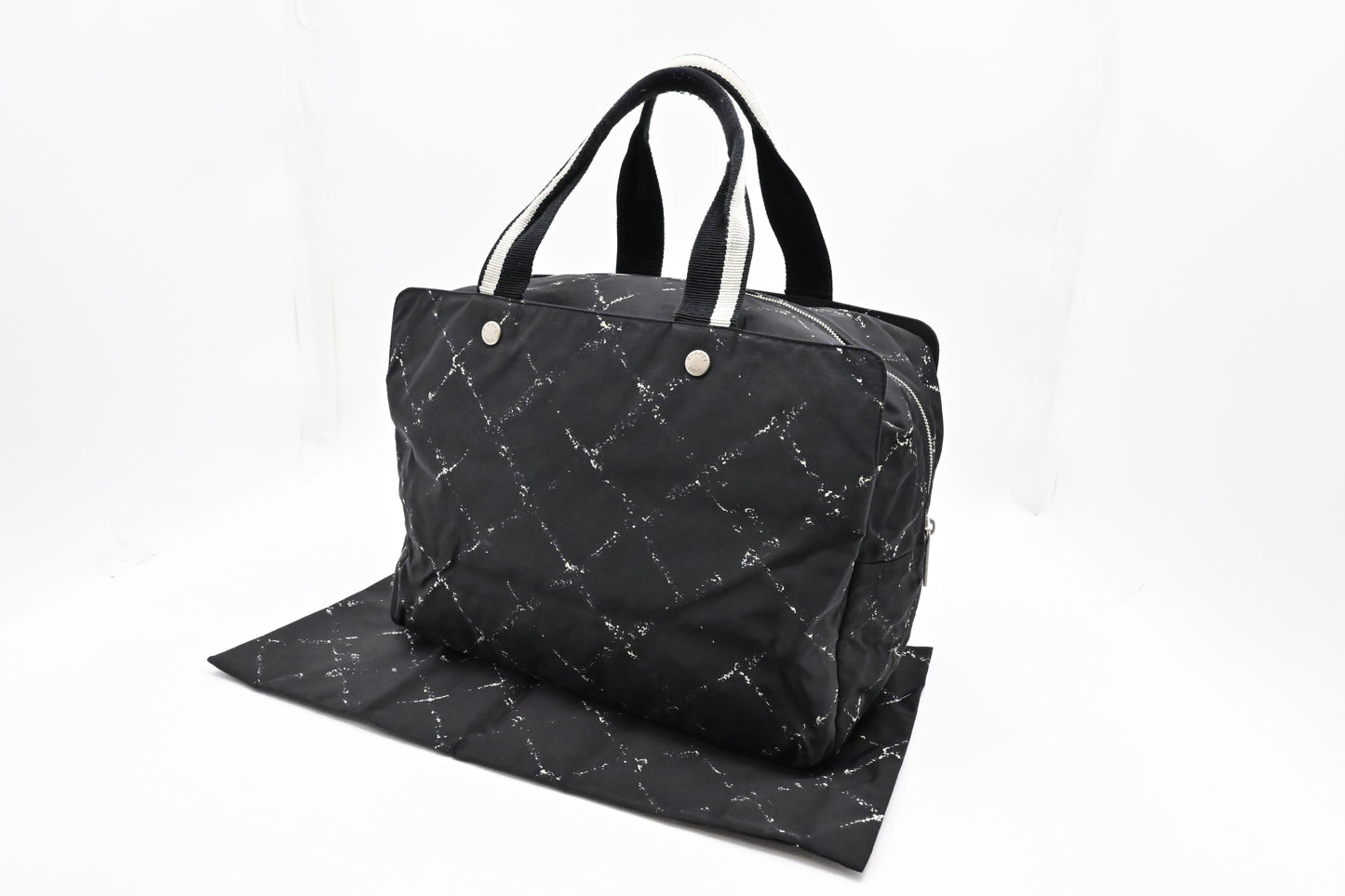 Chanel Line Black Canvas Travel Bag