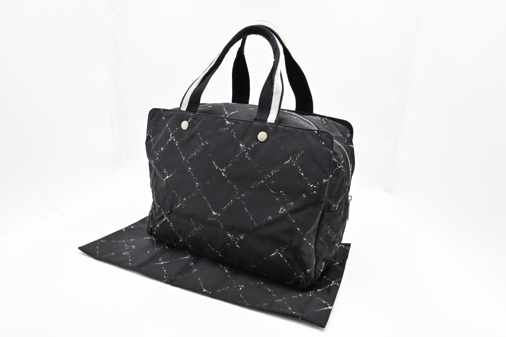 Chanel Line Black Canvas Travel Bag