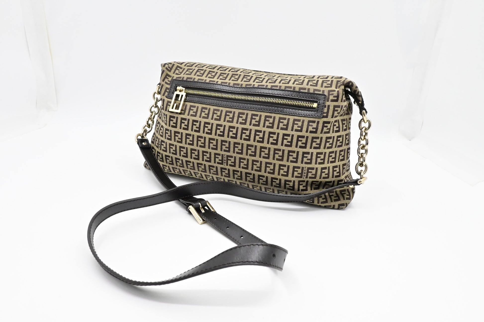 Fendi Crossbody Bag In Zucchino Canvas Brown