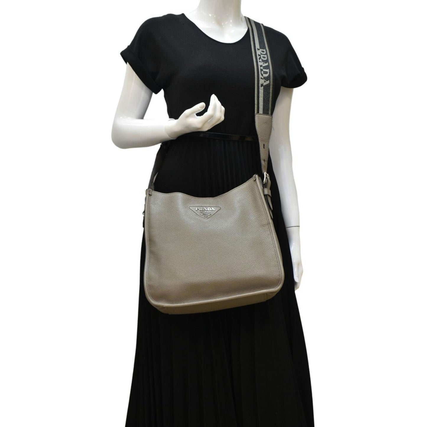 Shoulder Bag Clay Grey Leather