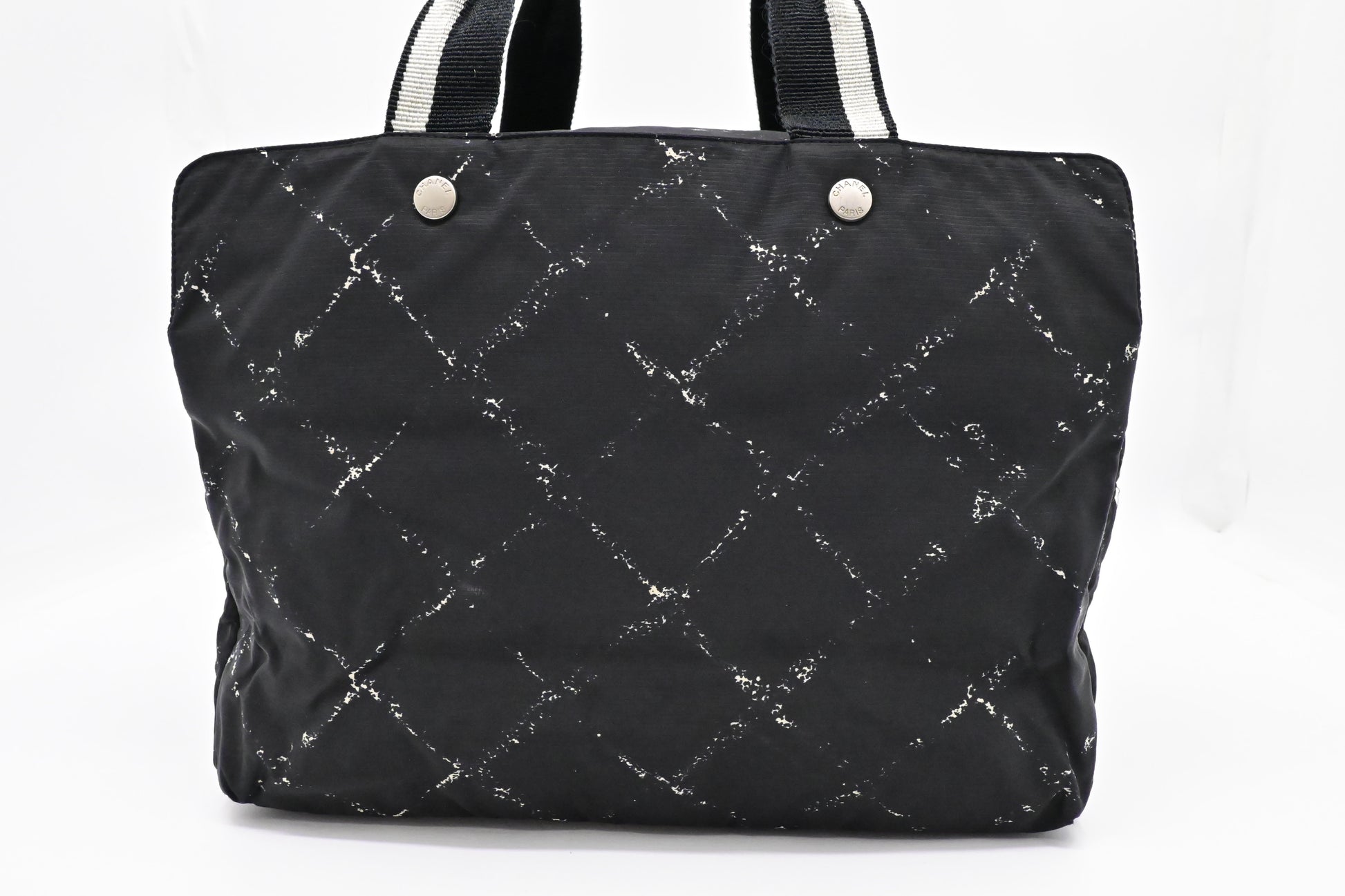 Chanel Line Black Canvas Travel Bag