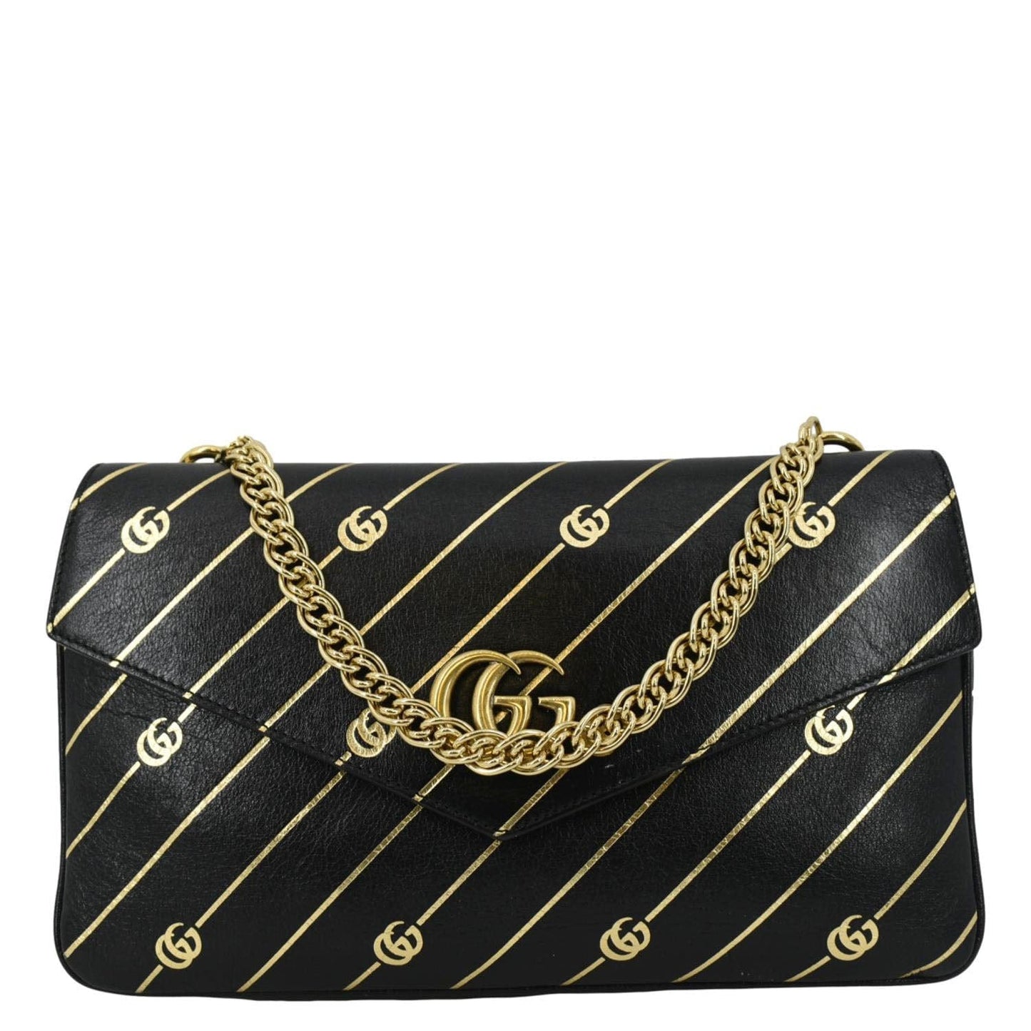 Gucci Thiara Medium Double Smooth Satchel Bag Leather Black Travel Bag