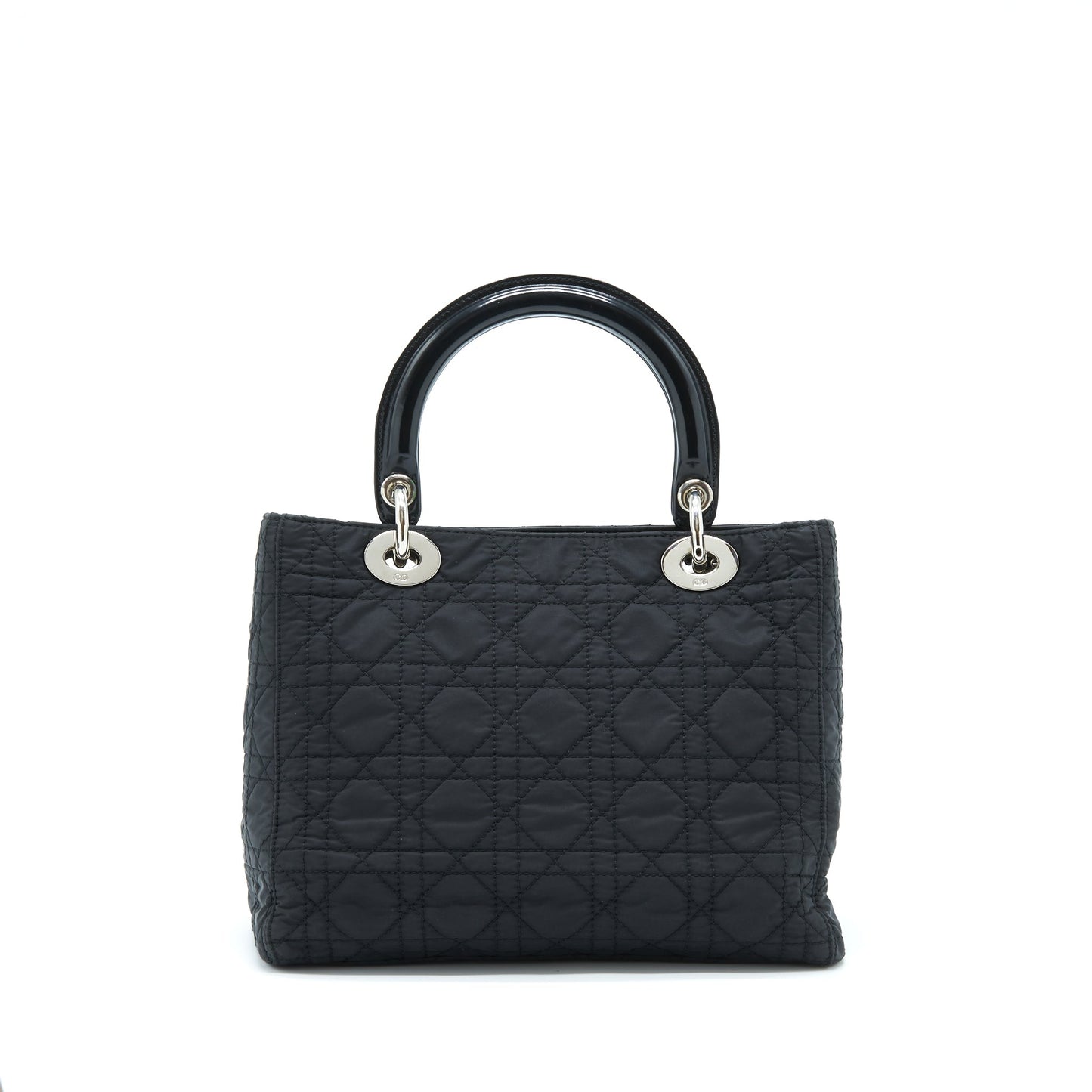 Dior Lady Fabric Handbag Nylon Black Travel Bag