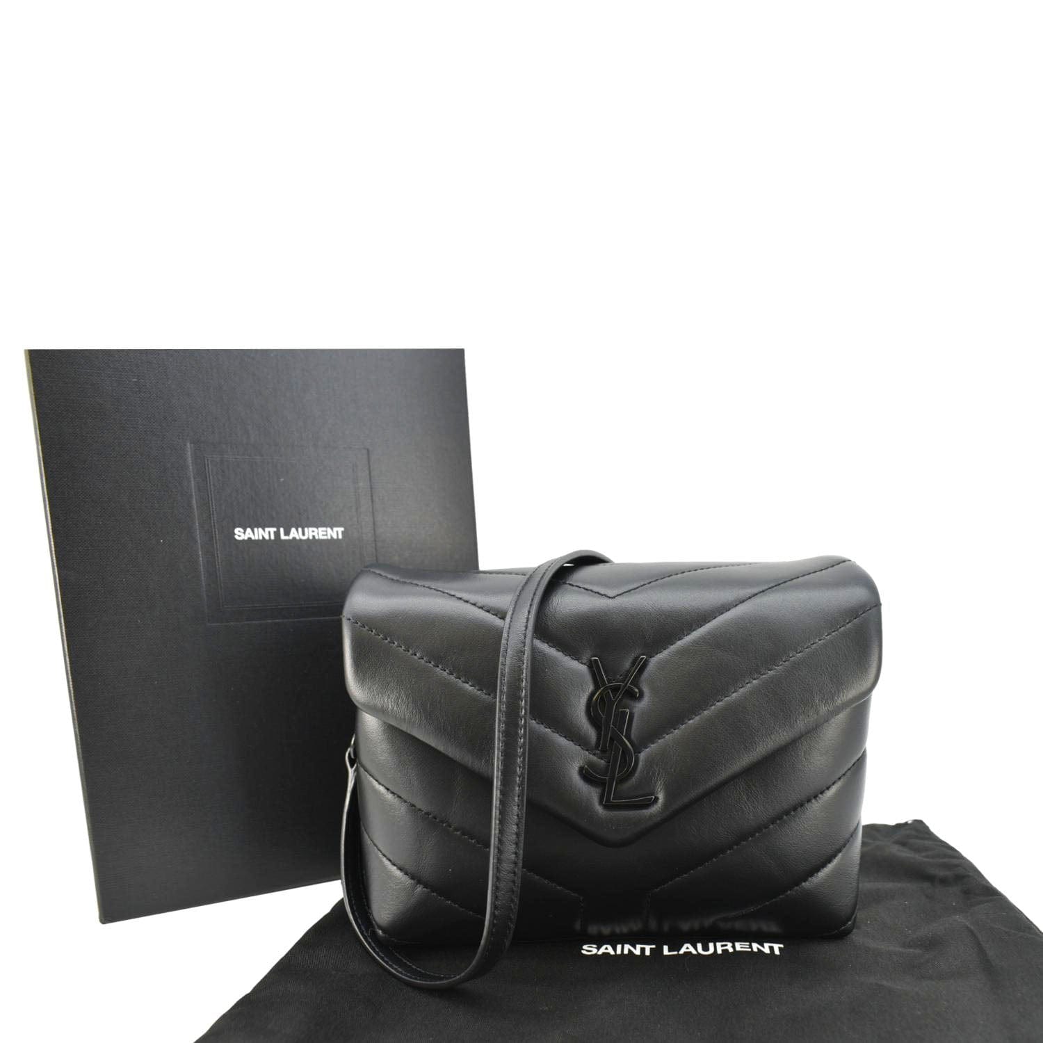 YSL Saint Laurent Yves Loulou Crossbody Bag Leather Quilted Black Toy Loulou 1