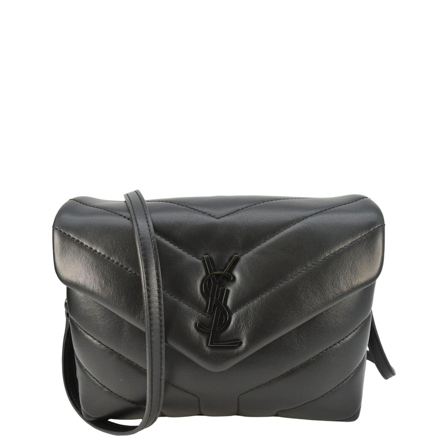 YSL Saint Laurent Yves Loulou Crossbody Bag Leather Quilted Black Toy Loulou 1