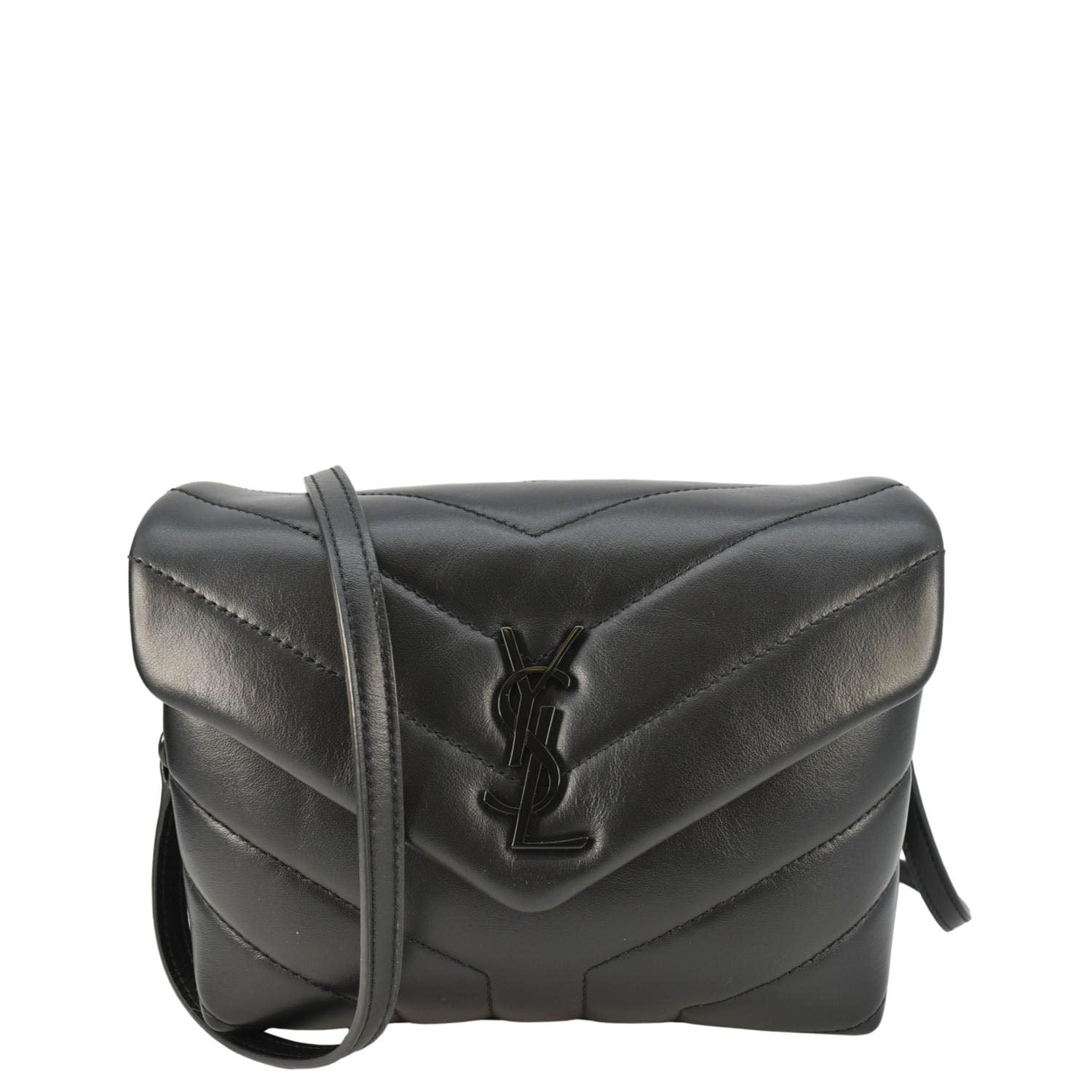 YSL Saint Laurent Yves Loulou Crossbody Bag Leather Quilted Black Toy Loulou 1
