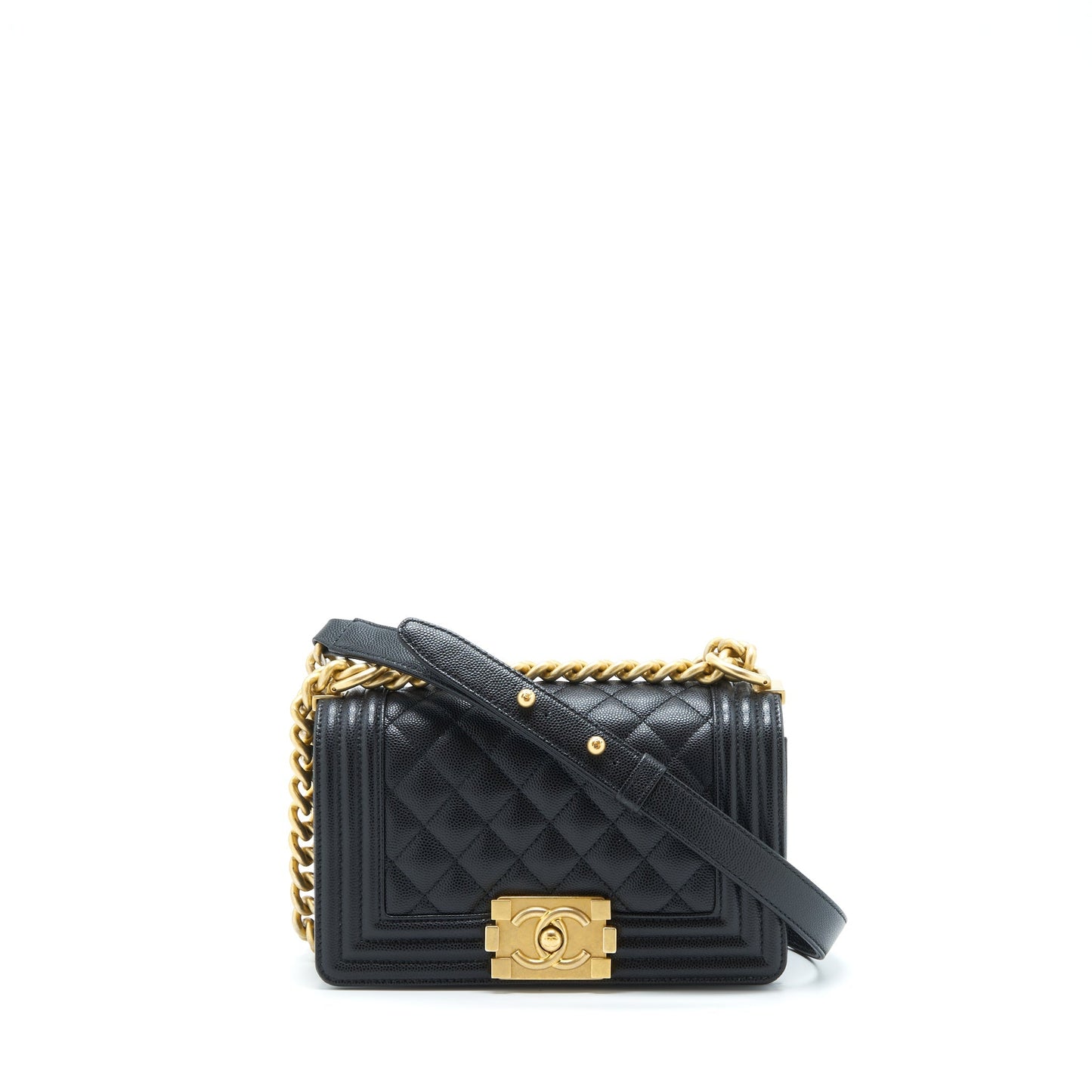 Chanel Boy Caviar GHW Black Small Handbag