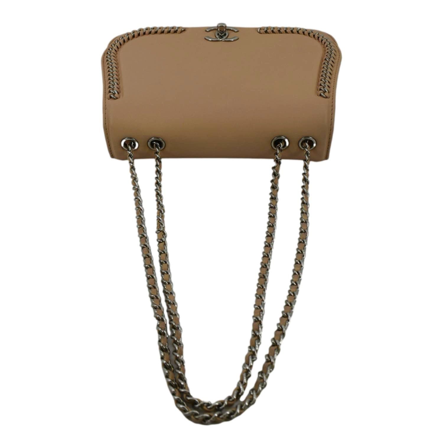 Chanel Braided Chic Flap Small Leather Shoulder Bag Light Beige