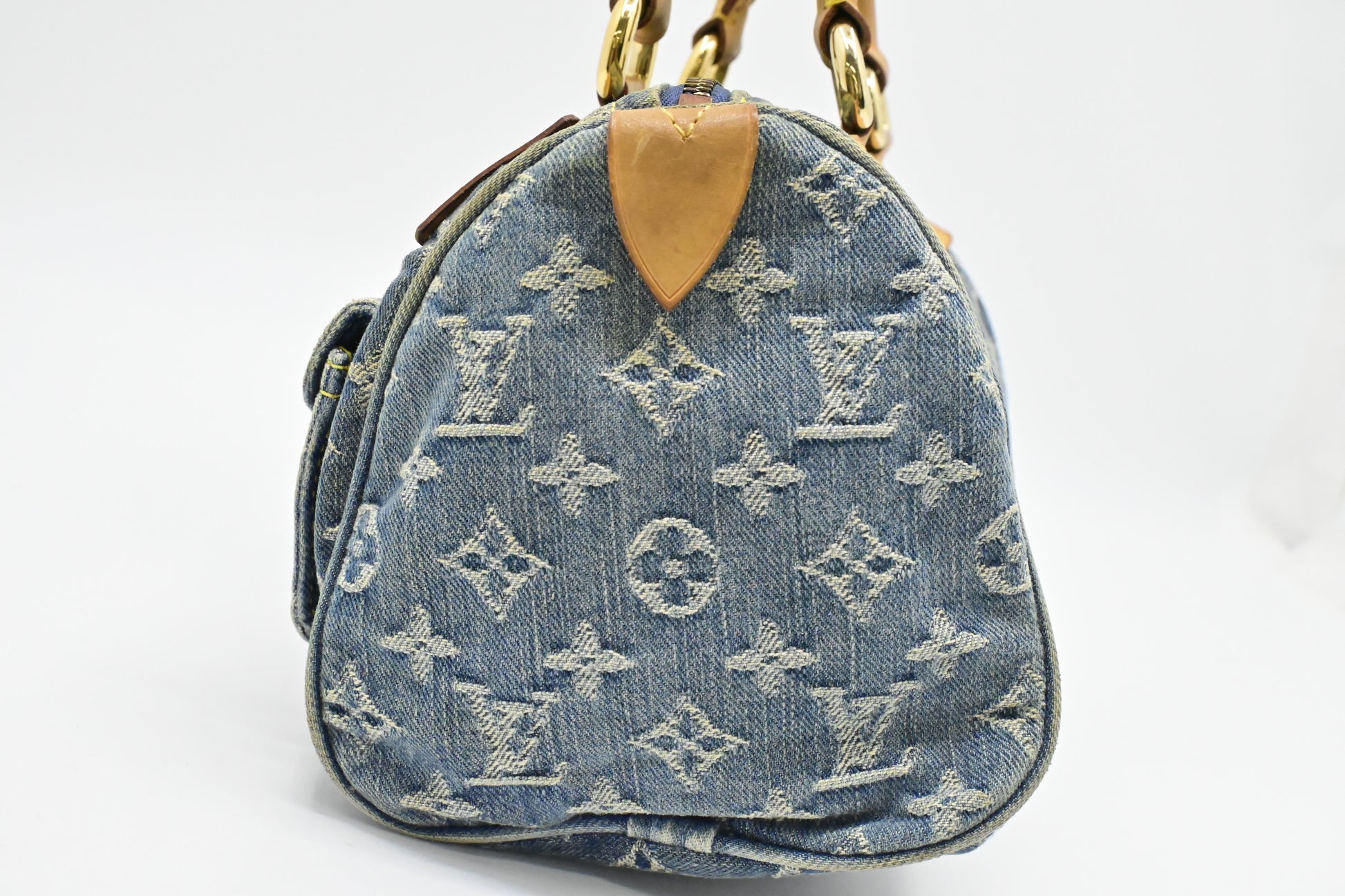 Louis Vuitton Neo Speedy Denim Monogram Handbag Denim 3