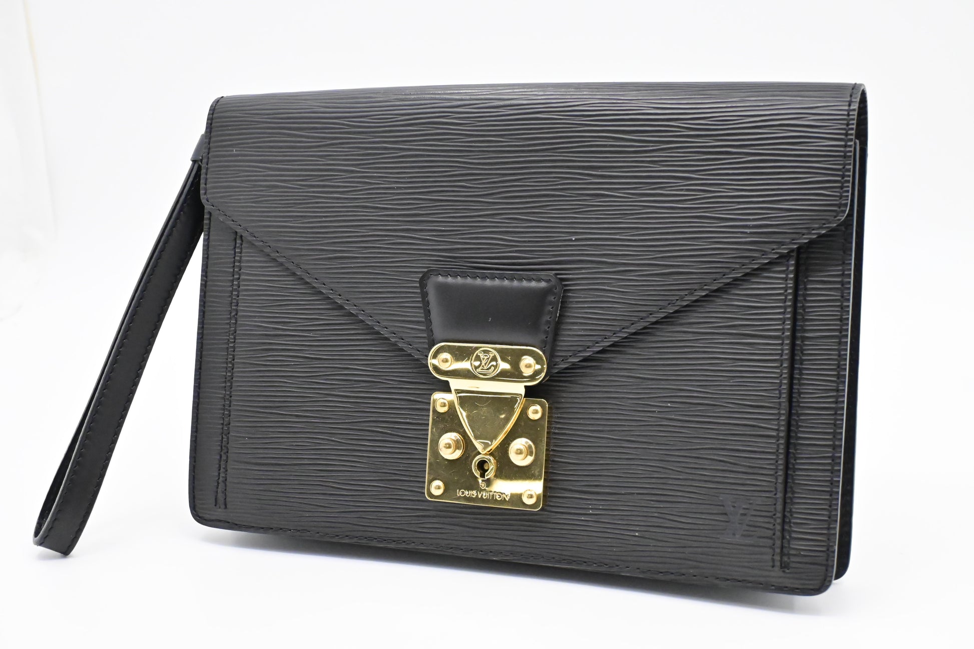 Louis Vuitton Sellier Dragonne Black Leather Epi Key Chain