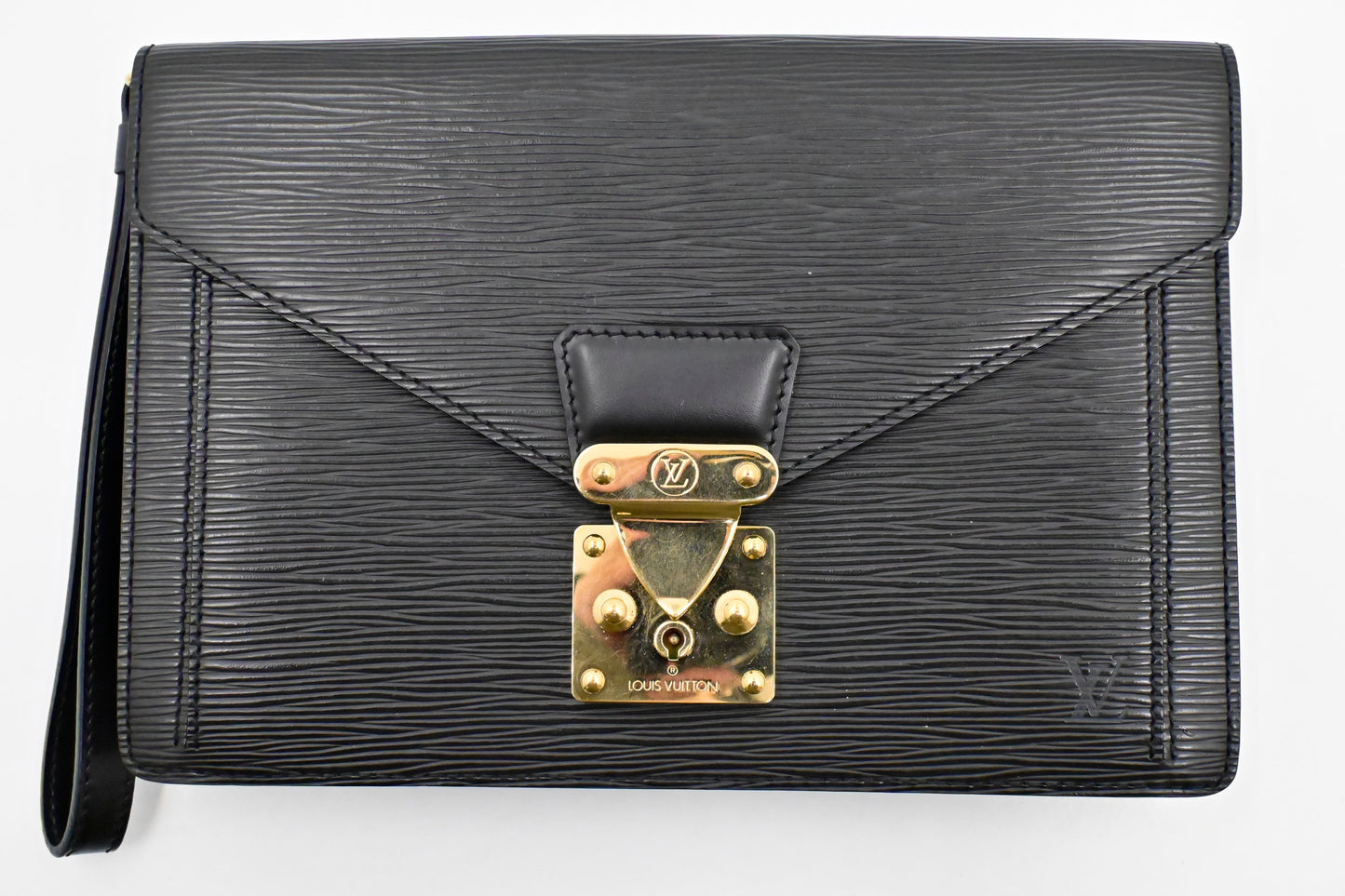 Louis Vuitton Sellier Dragonne Black Leather Epi Key Chain