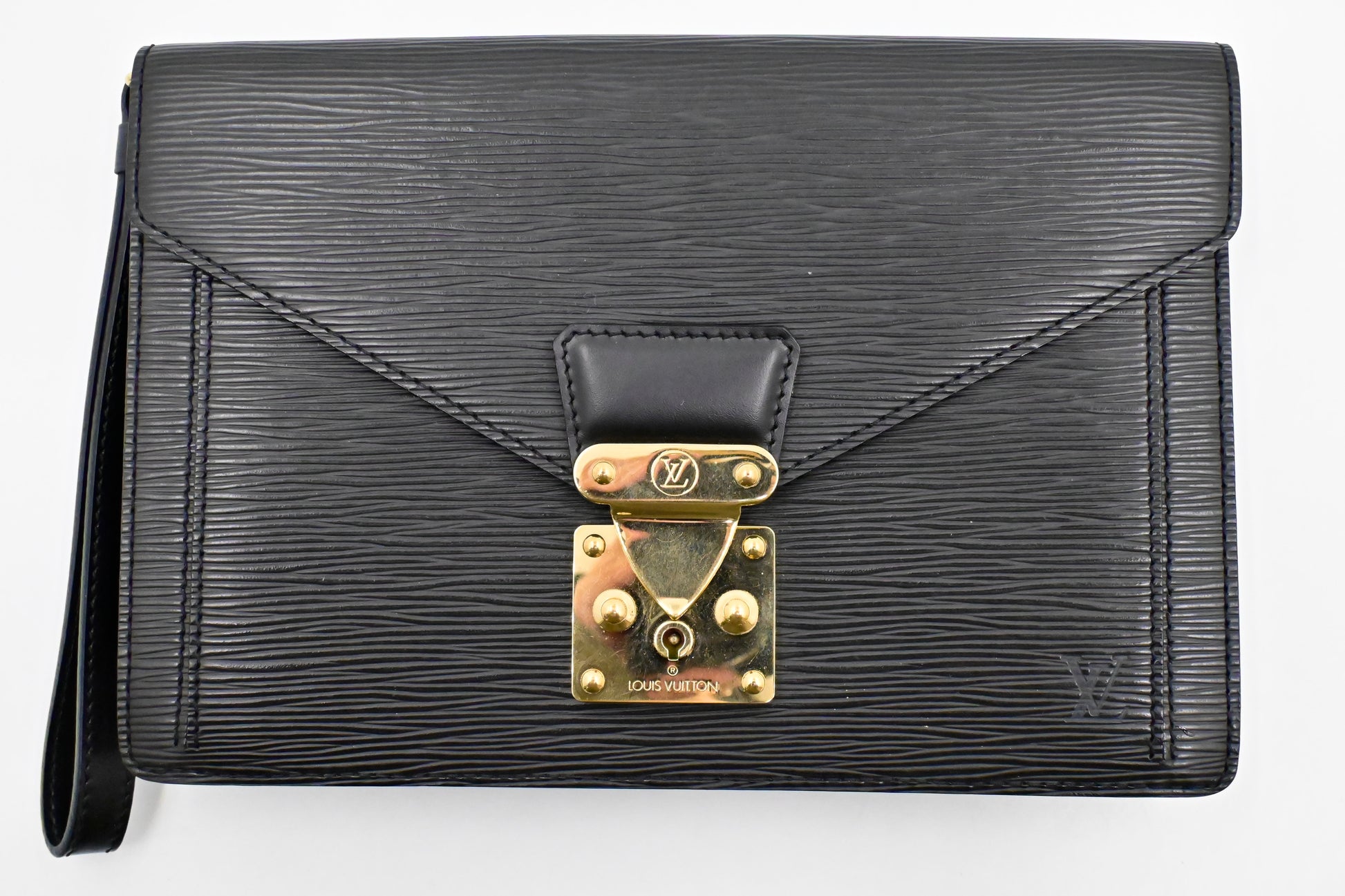 Louis Vuitton Sellier Dragonne Black Leather Epi Key Chain