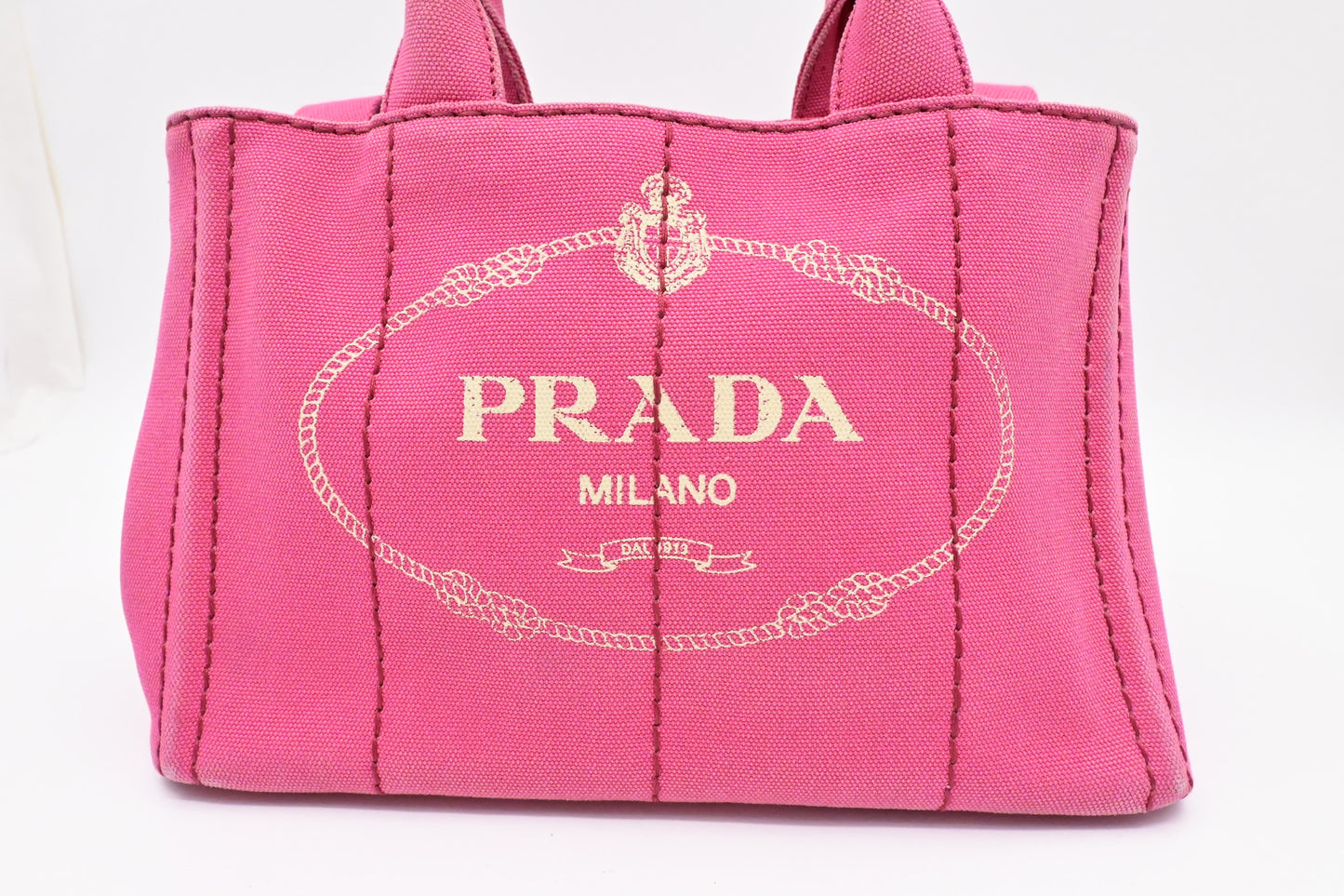 Prada Canapa Tote Pm In Handbag Canvas Pink Tote Bag