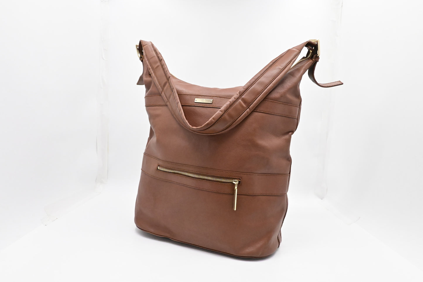 Gucci Hobo Travel Bag In Leather Brown
