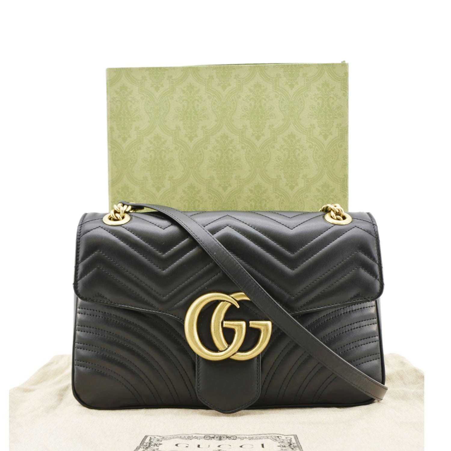 Gucci Marmont Shoulder Bag Matelasse Black Medium 443499