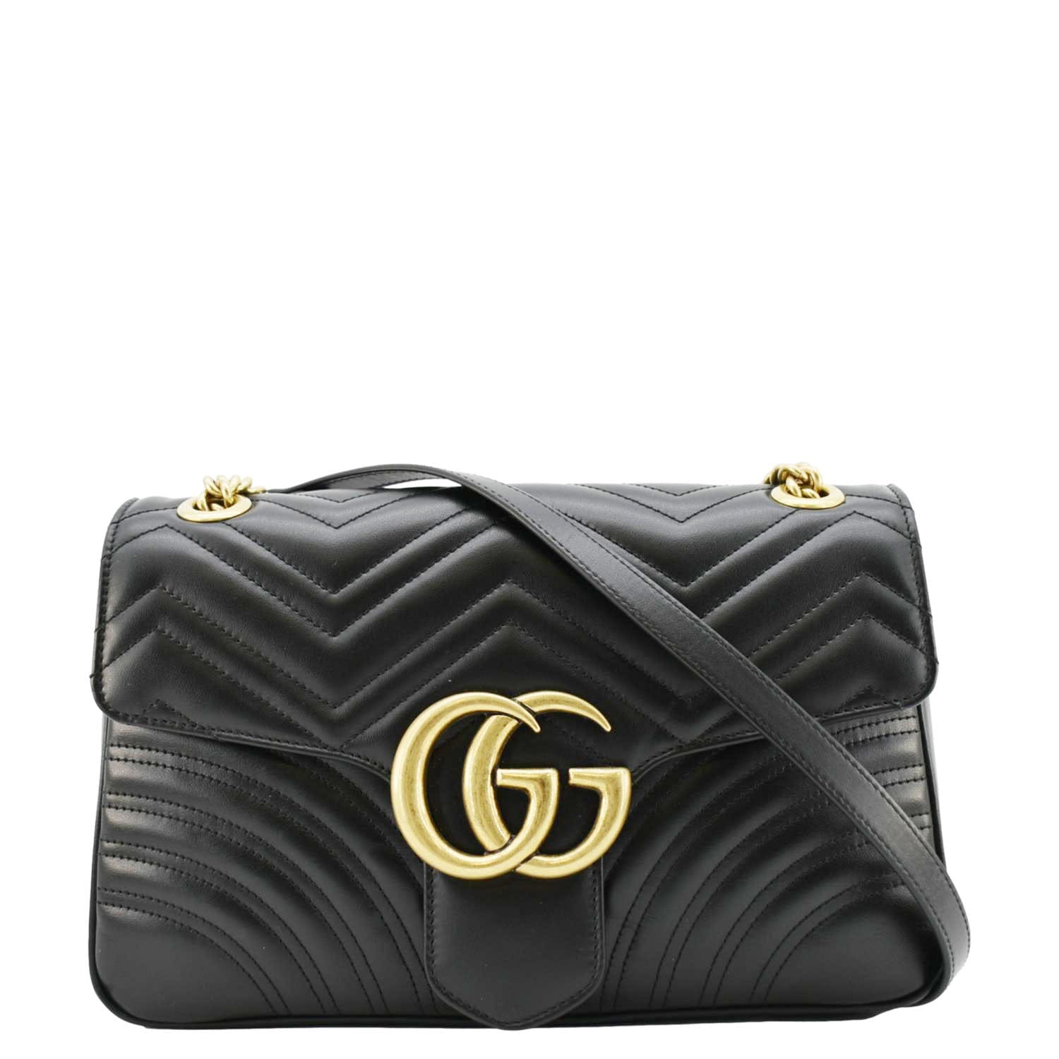 Gucci Marmont Shoulder Bag Matelasse Black Medium 443499