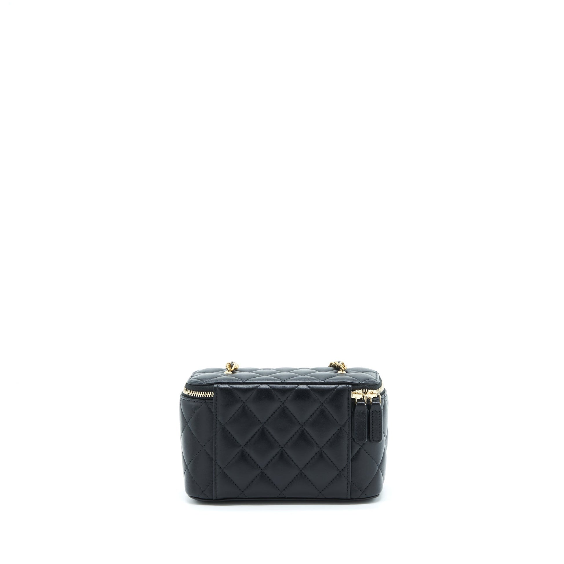 Chanel 22S Pearl Crush Long Vanity Lambskin Black Handbag Ghw 2