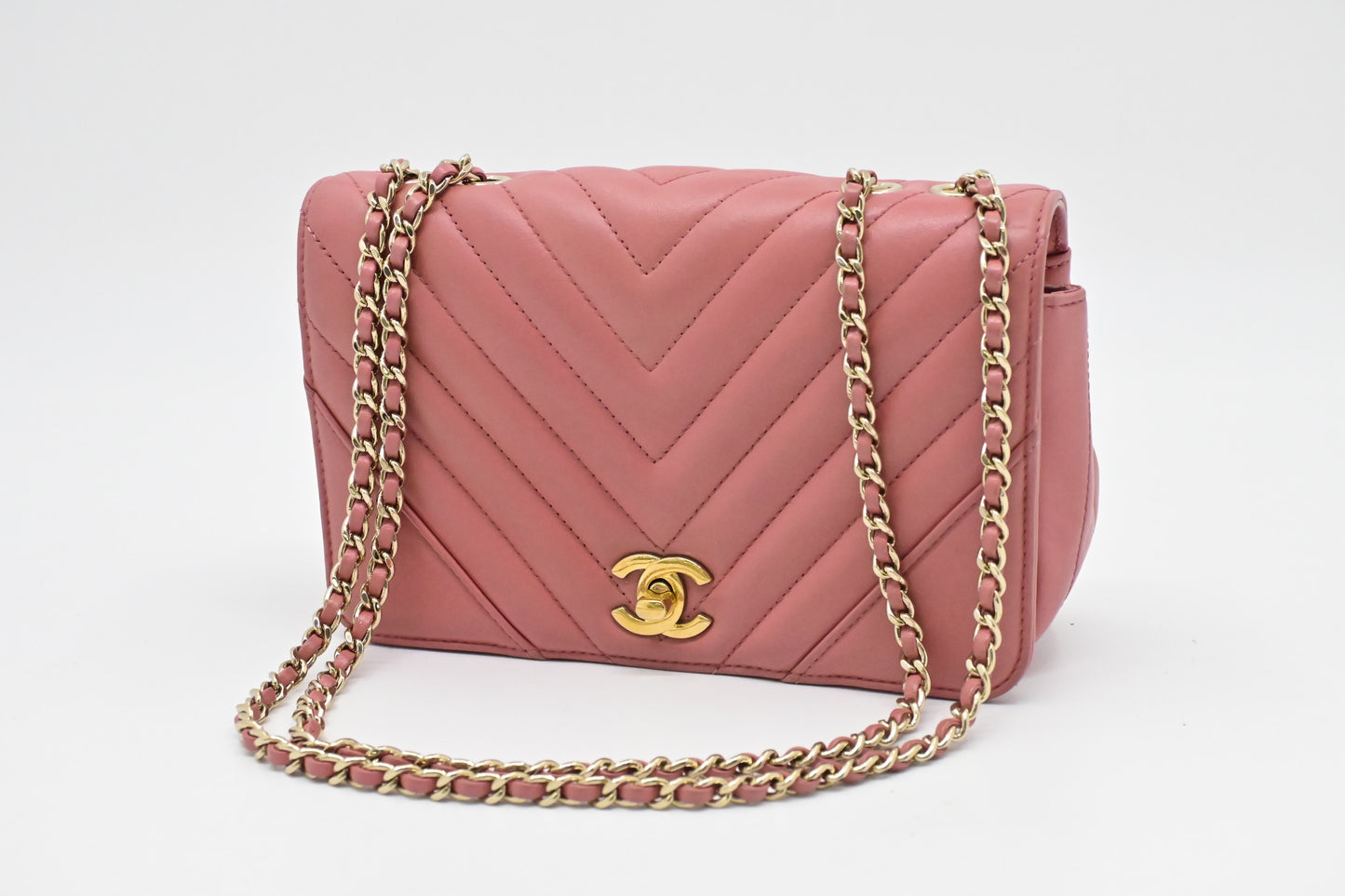 Chanel Statement Flap Pink Small Leather Handbag