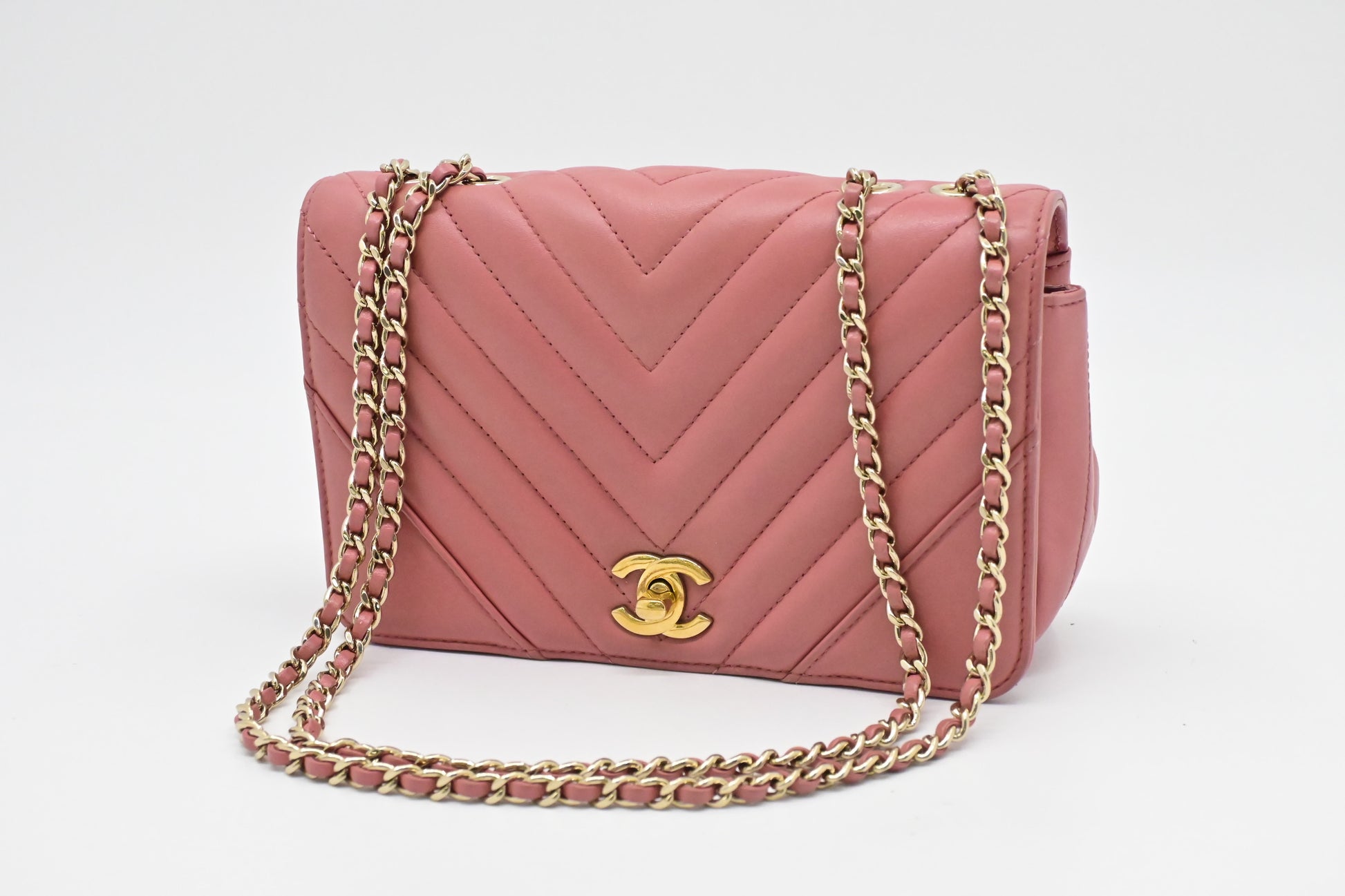 Chanel Statement Flap Pink Small Leather Handbag