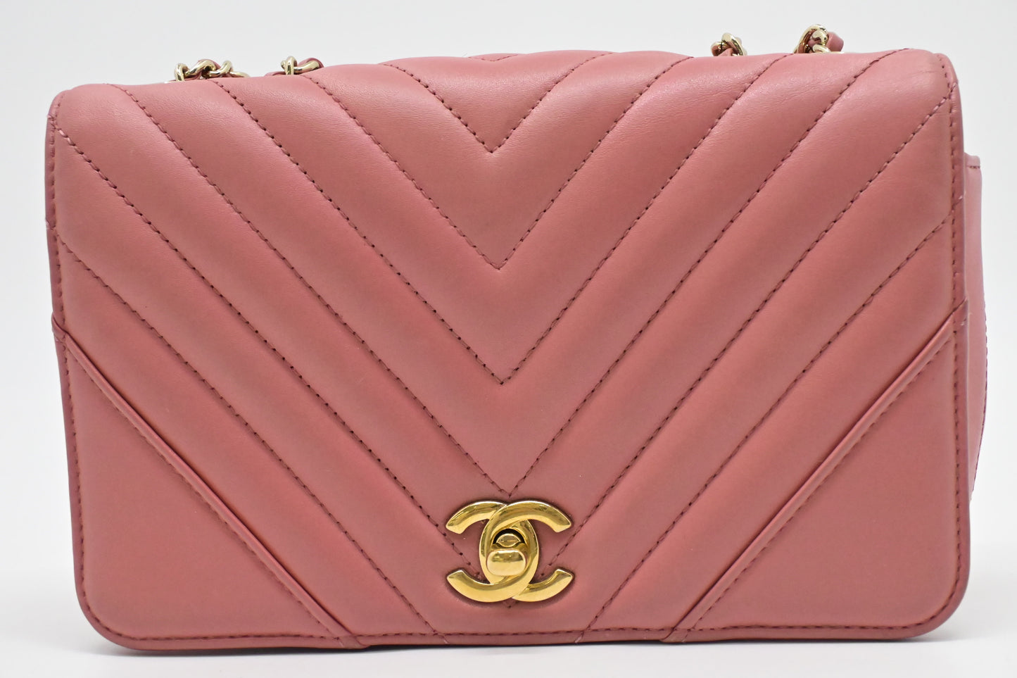 Chanel Statement Flap Pink Small Leather Handbag
