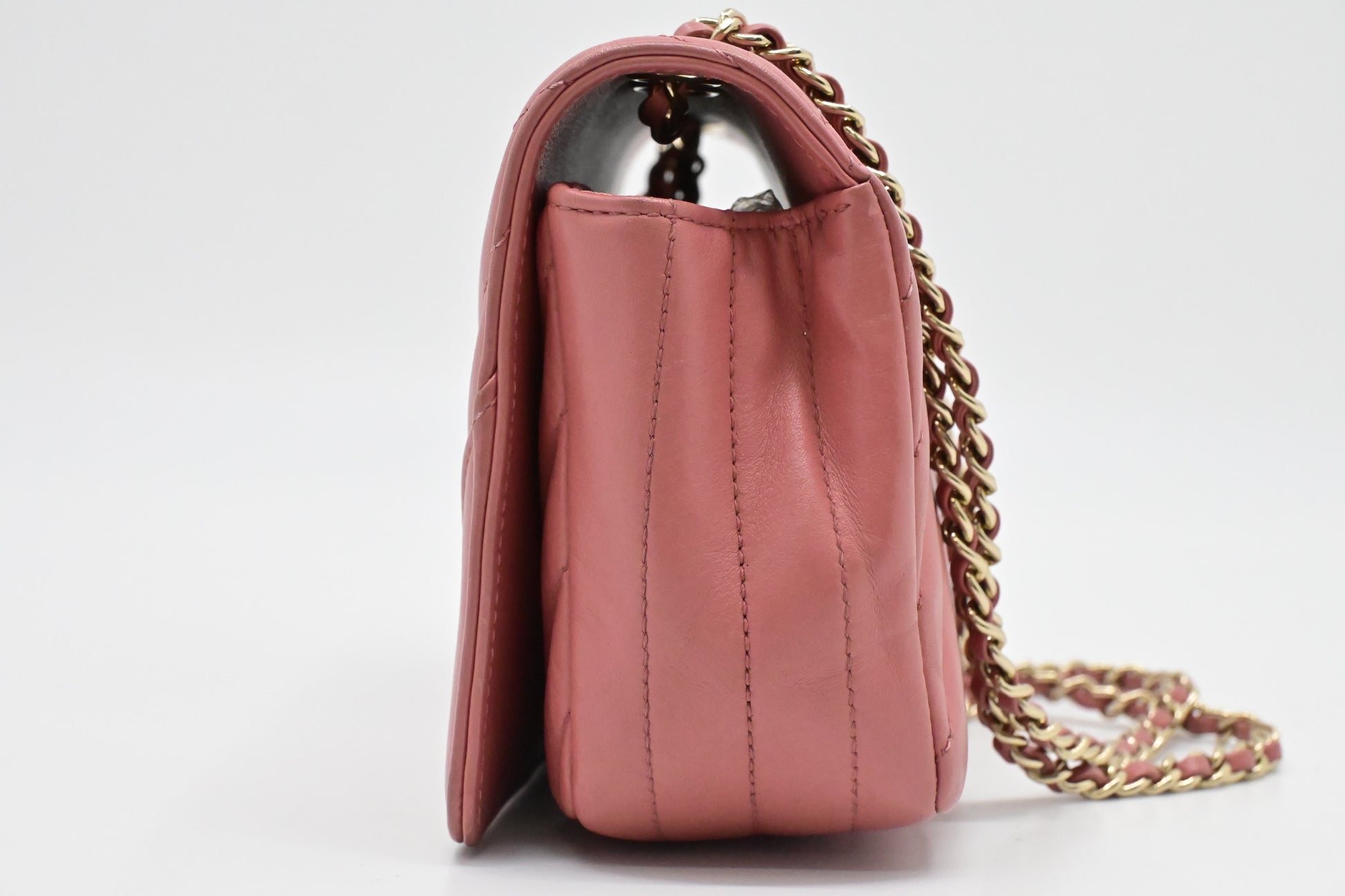 Chanel Statement Flap Pink Small Leather Handbag