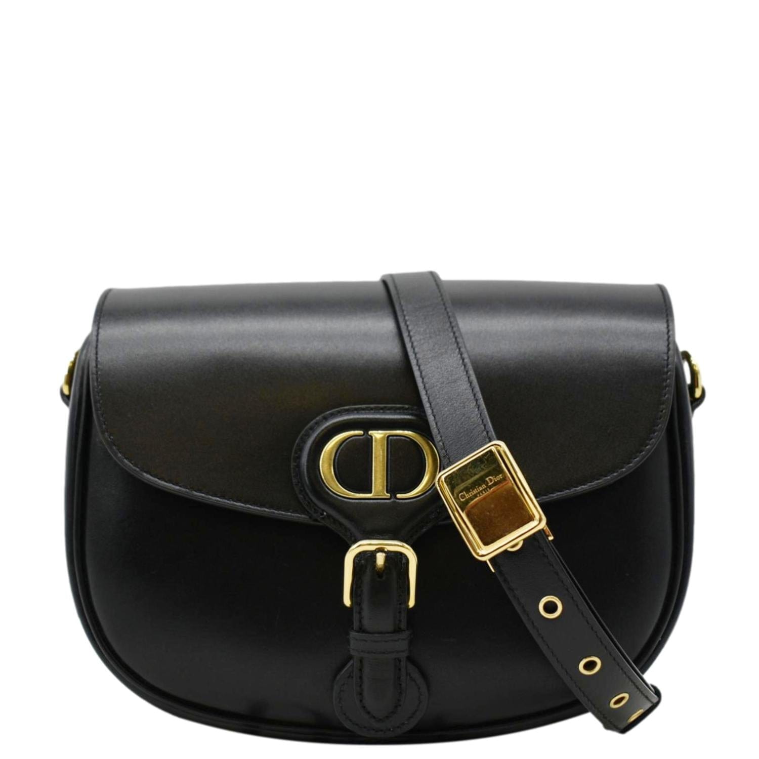Dior Bobby Calfskin Shoulder Bag Leather Black Medium