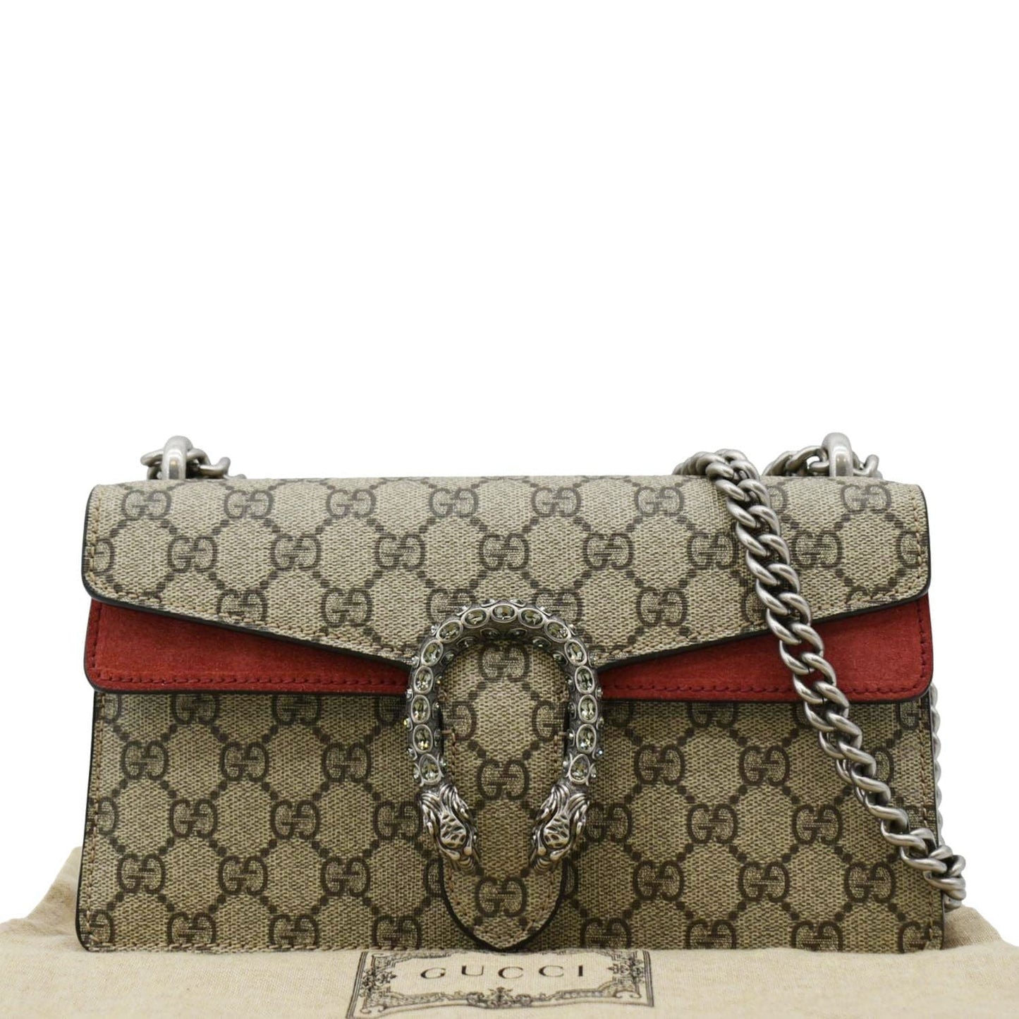 Gucci Dionysus Small Rectangular Supreme Shoulder Bag Canvas Beige