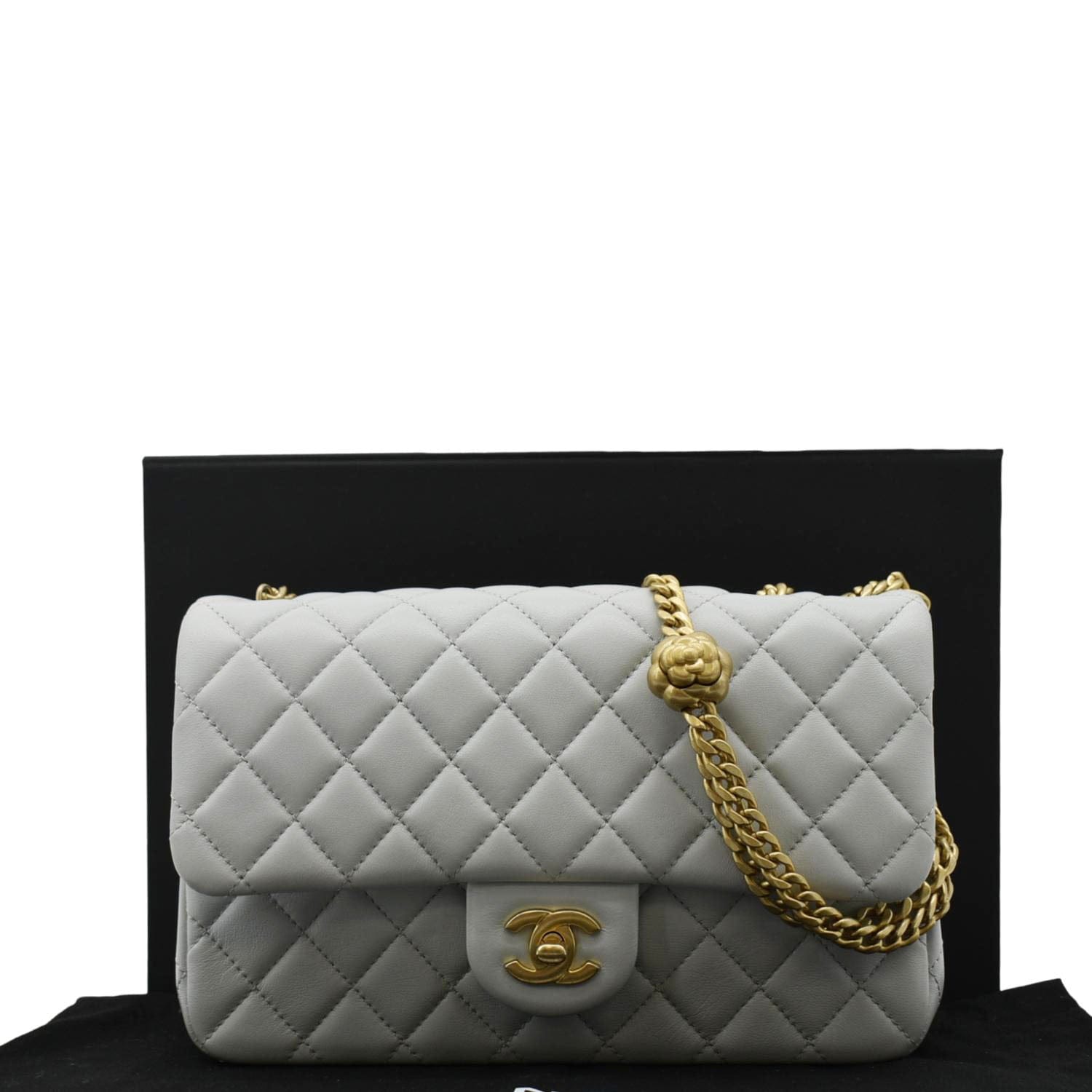 Chanel Sweet Camellia Flap Adjustable WOC Leather Blue Travel Bag