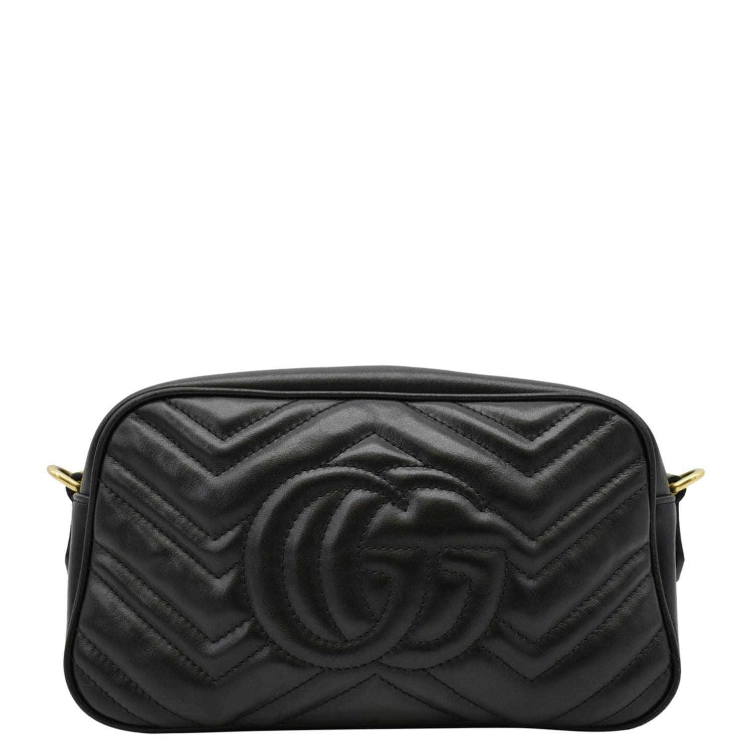 Gucci Marmont Small Chevron Crossbody Camera Bag Leather Matelasse Crossbody Bag