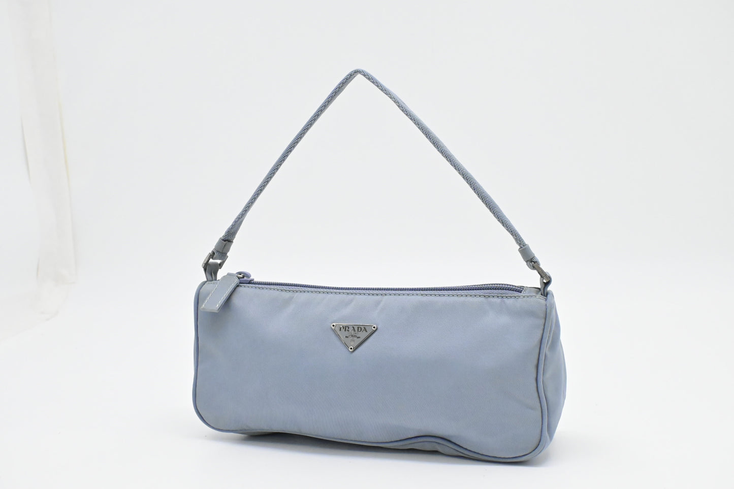 Prada Pochette In Light Handbag Nylon Blue Travel Bag