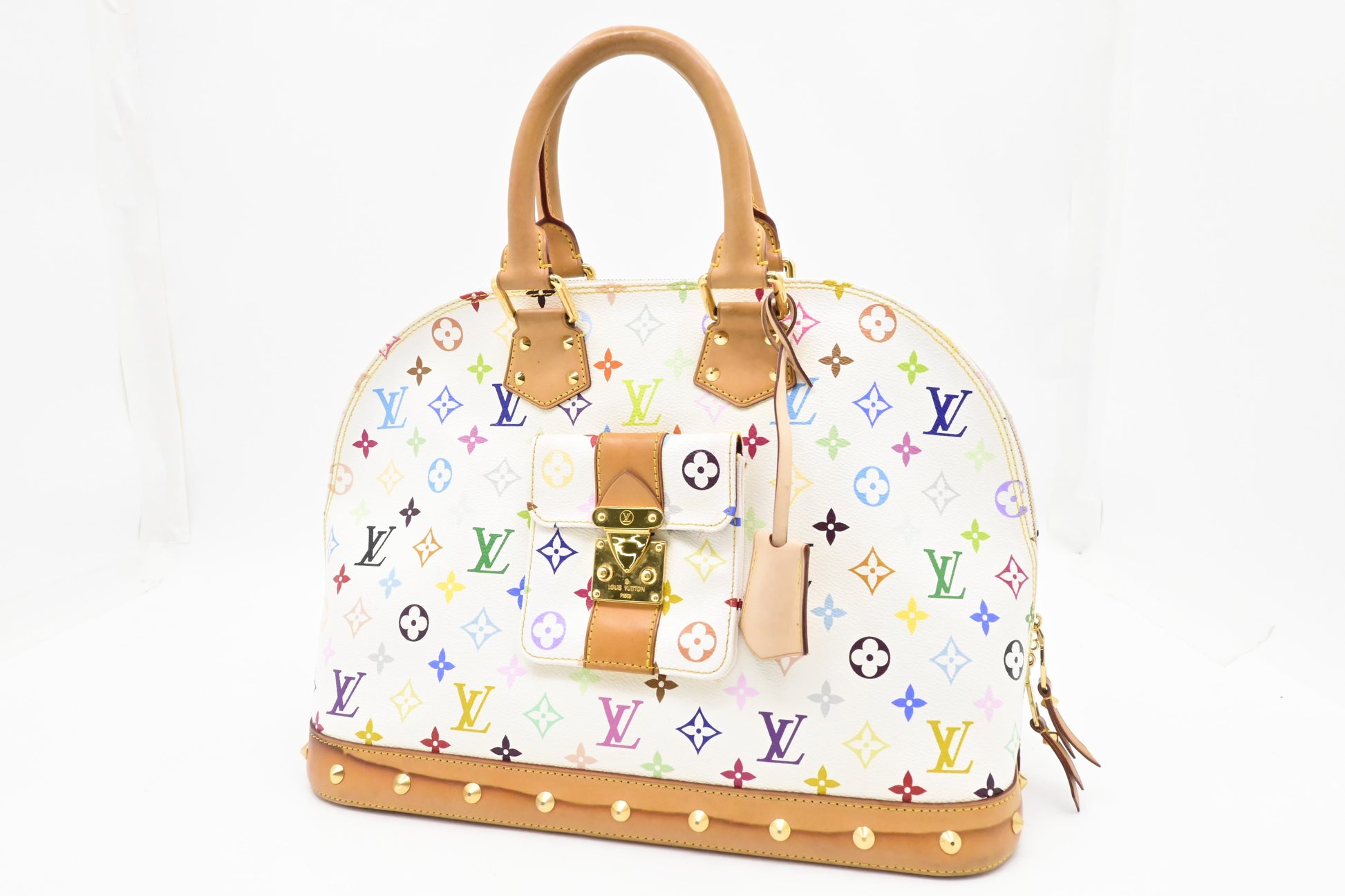 Louis Vuitton Alma GM Monogram Canvas White Multicolor Handbag