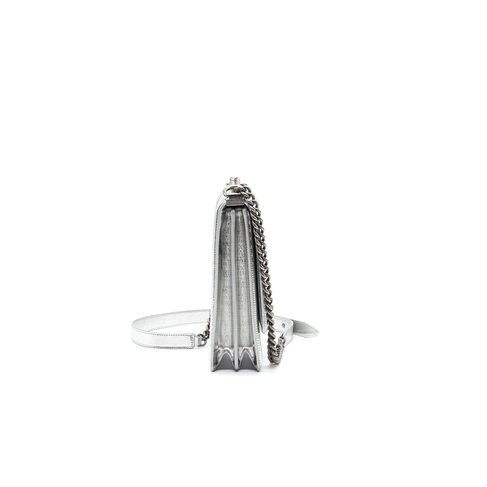 Chanel Boy Chanel Leboy Silver with Ruthenium Hardware