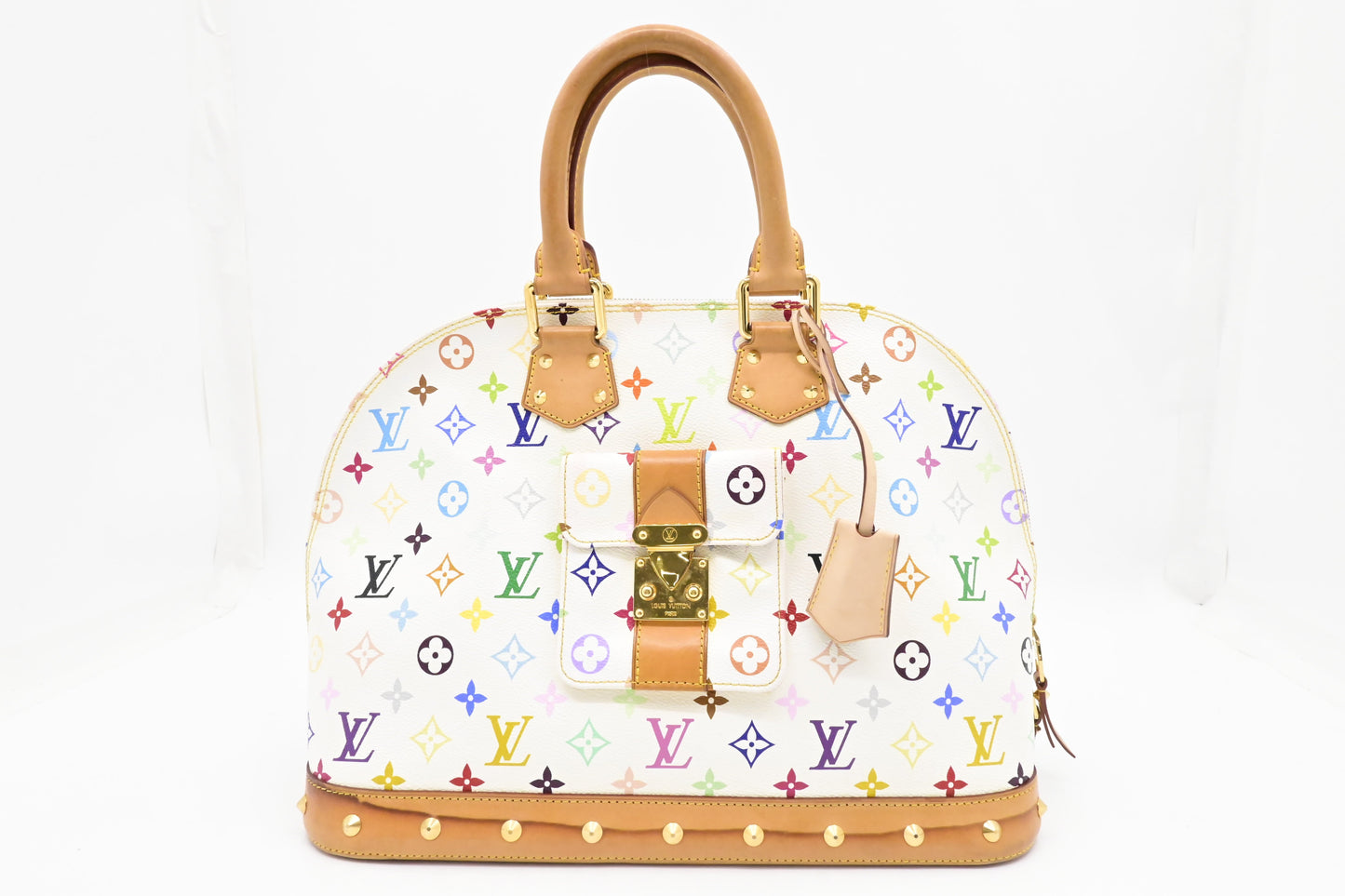 Louis Vuitton Alma GM Monogram Canvas White Multicolor Handbag