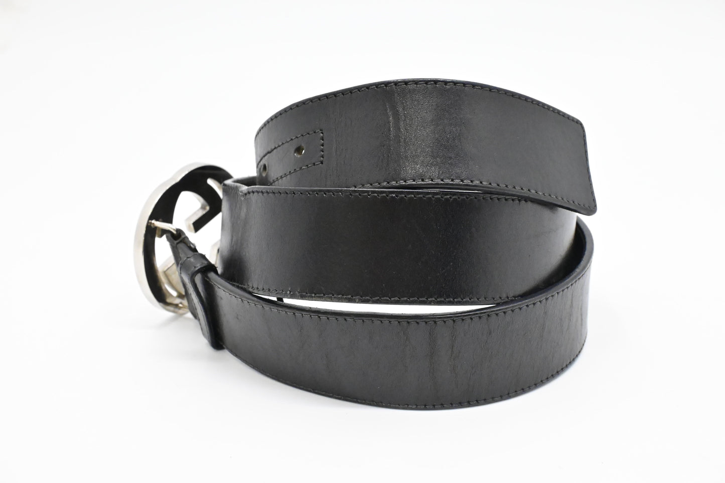 Gucci Black Leather 2 Belt