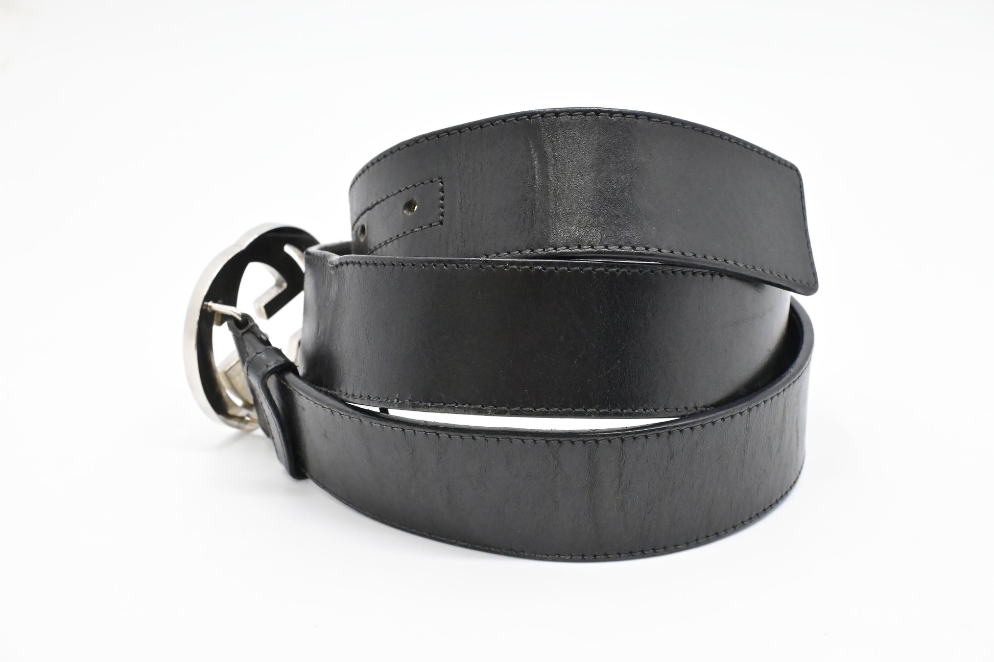 Gucci Black Leather 2 Belt