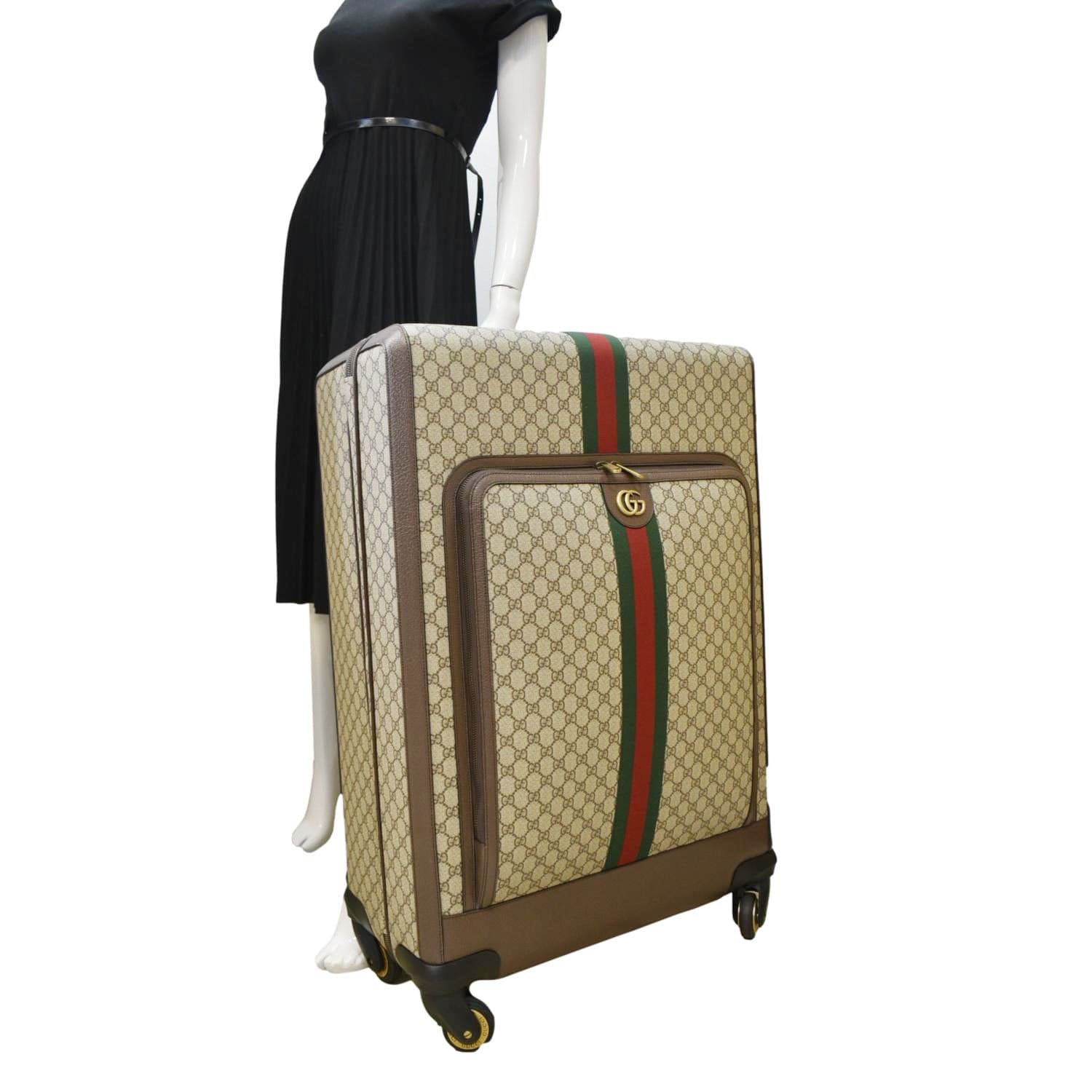 Gucci Ophidia Trolley Supreme Travel Bag Canvas Beige