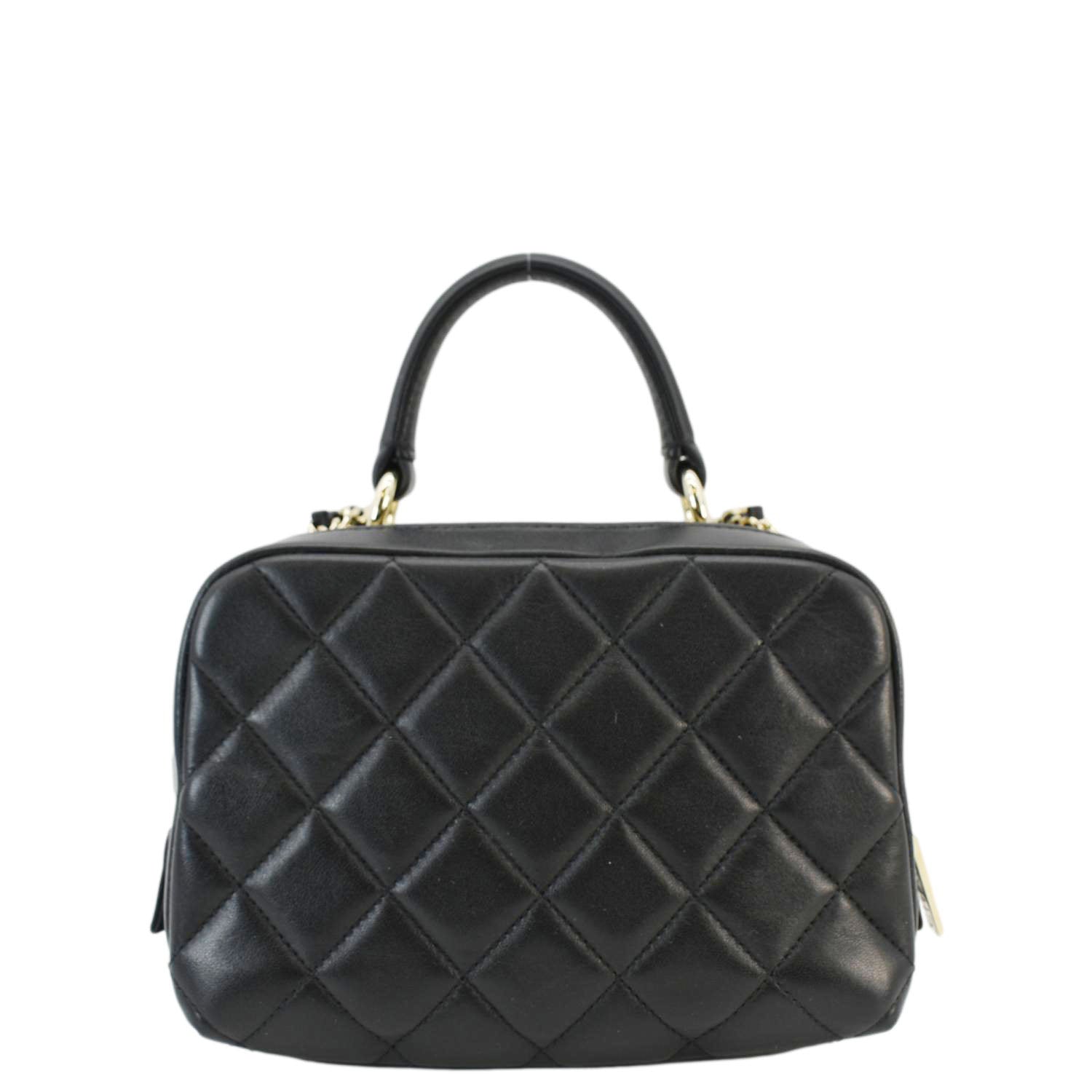 Chanel Trendy CC Bowling Quilted Leather Black Travel Bag