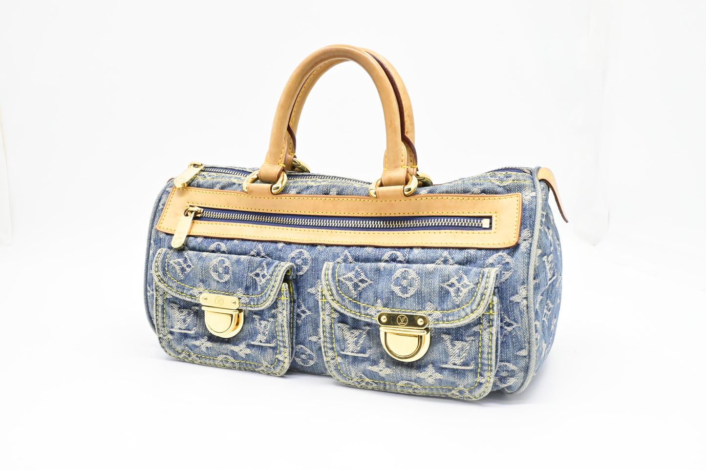 Louis Vuitton Neo Speedy Denim Canvas Blue Handbag