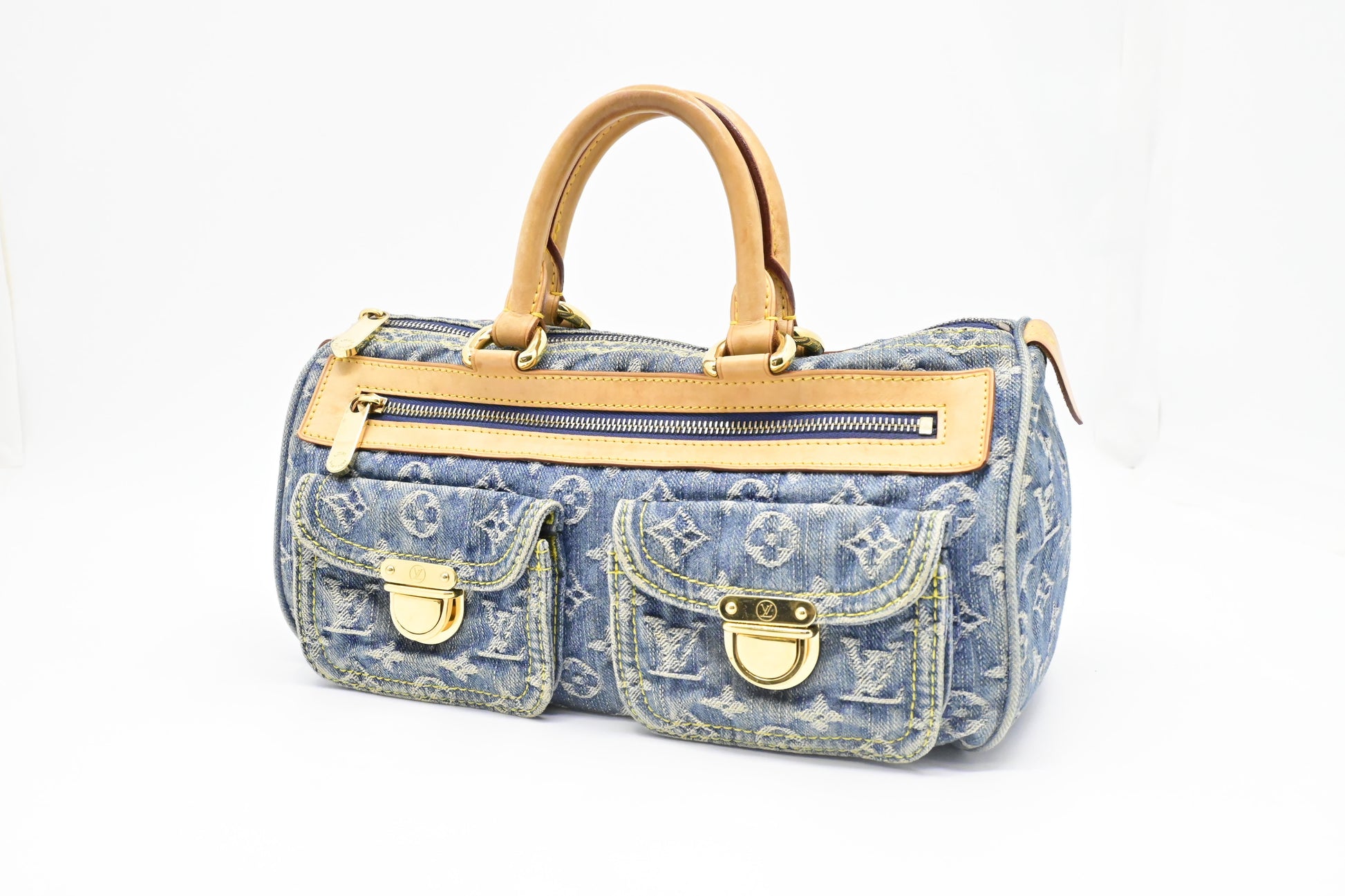 Louis Vuitton Neo Speedy Denim Canvas Blue Handbag