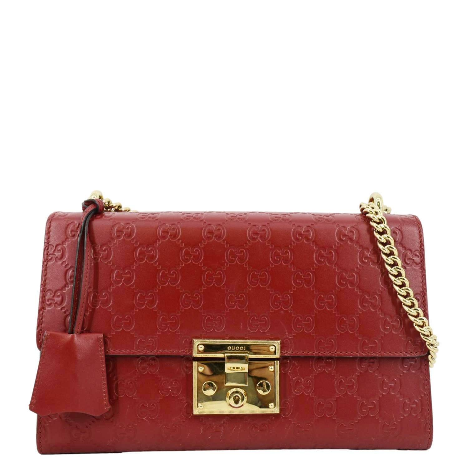 Gucci Padlock Shoulder Bag Leather Red