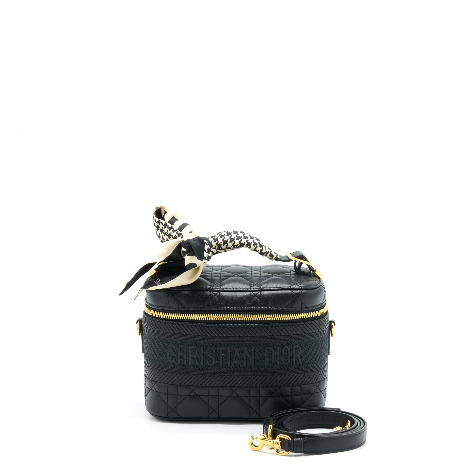 Dior travel Vanity Case With An Extra Twilly Black Small Travel Bag