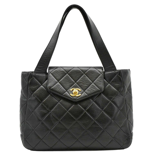 Chanel Classic Flap   Quilted Leather Tote Bag Black