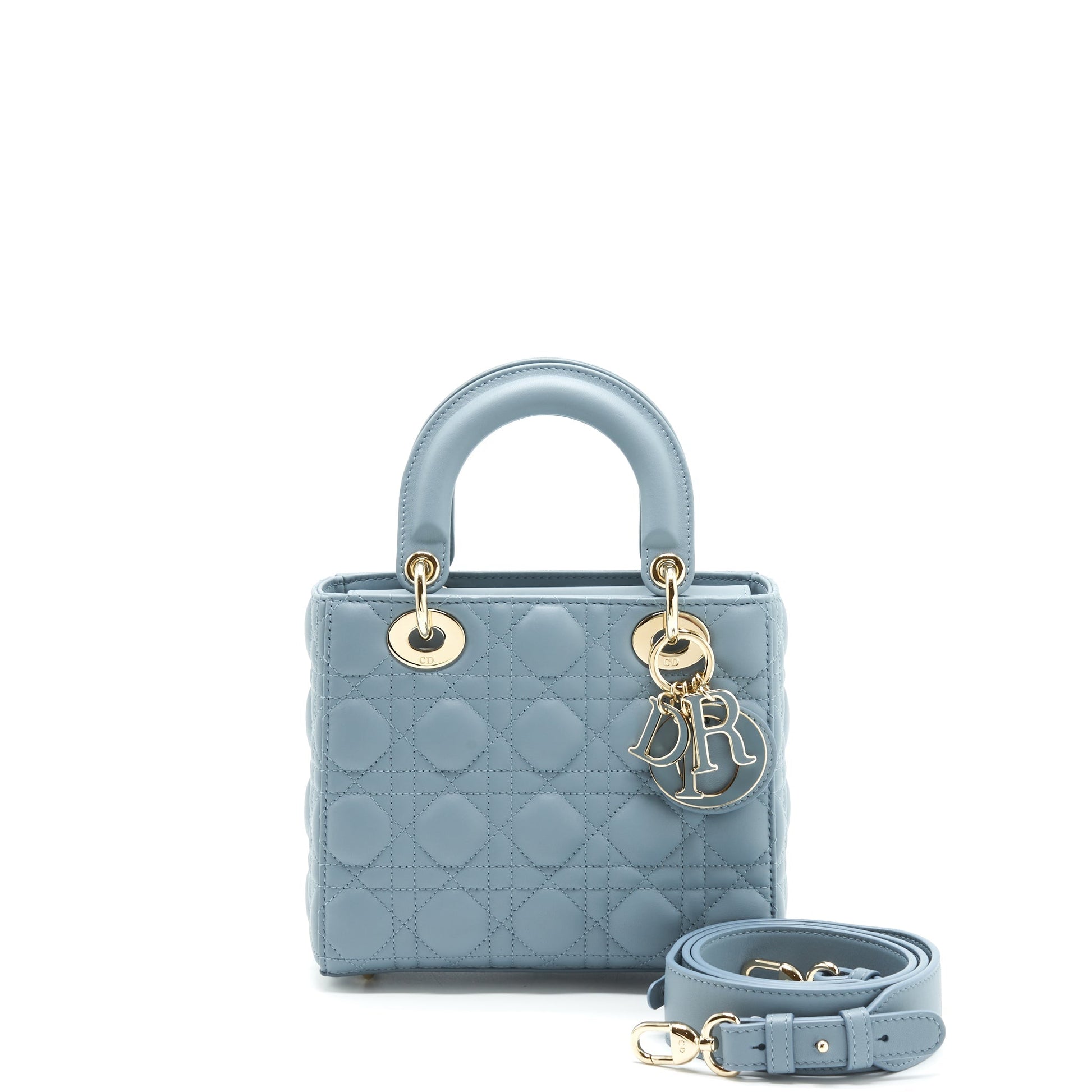 Dior Lady Lambskin Cloud M B Light And Blue Gold Travel Bag